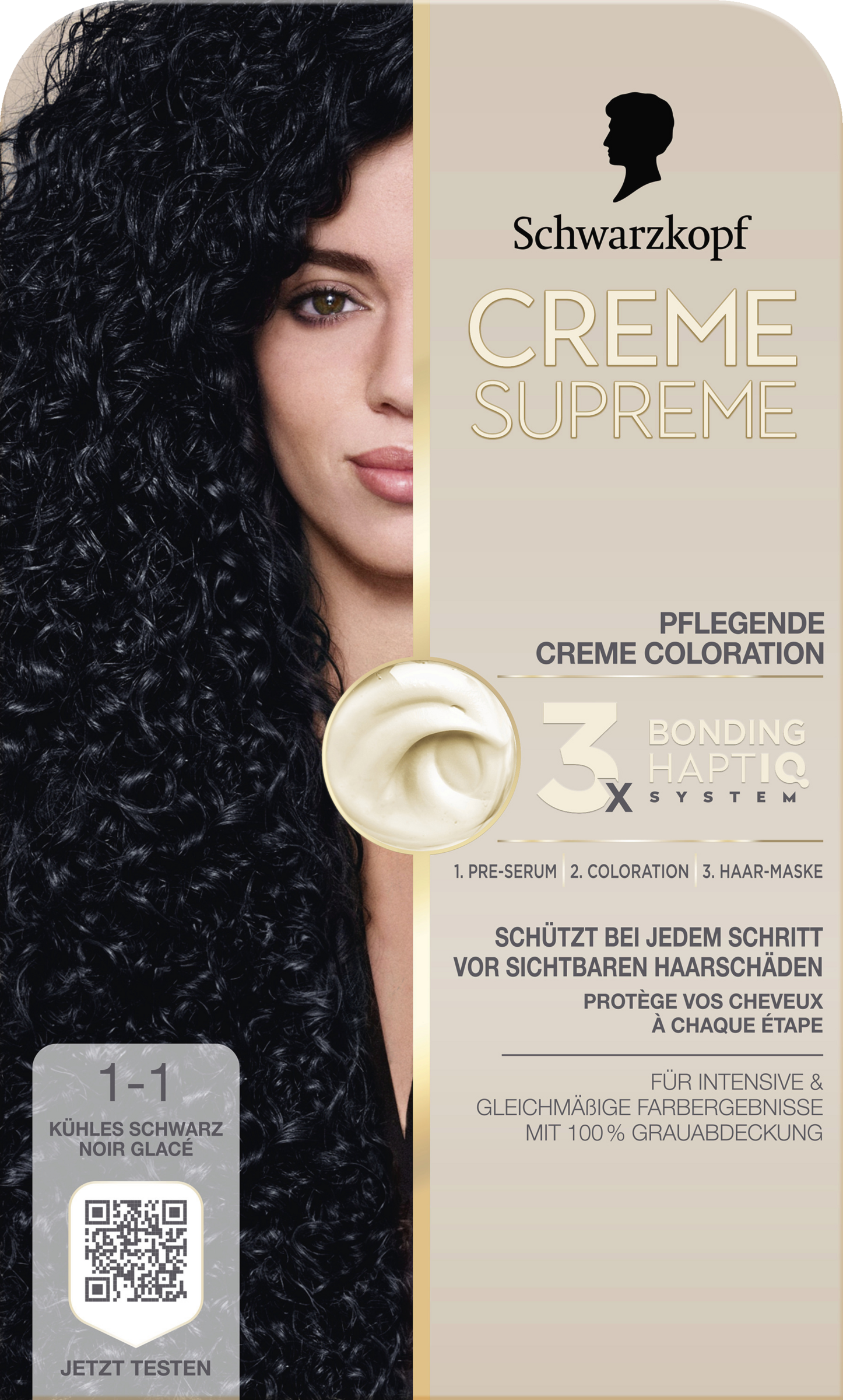 Schwarzkopf CREME SUPREME Plejende cremefarve 1-1 Cool sort