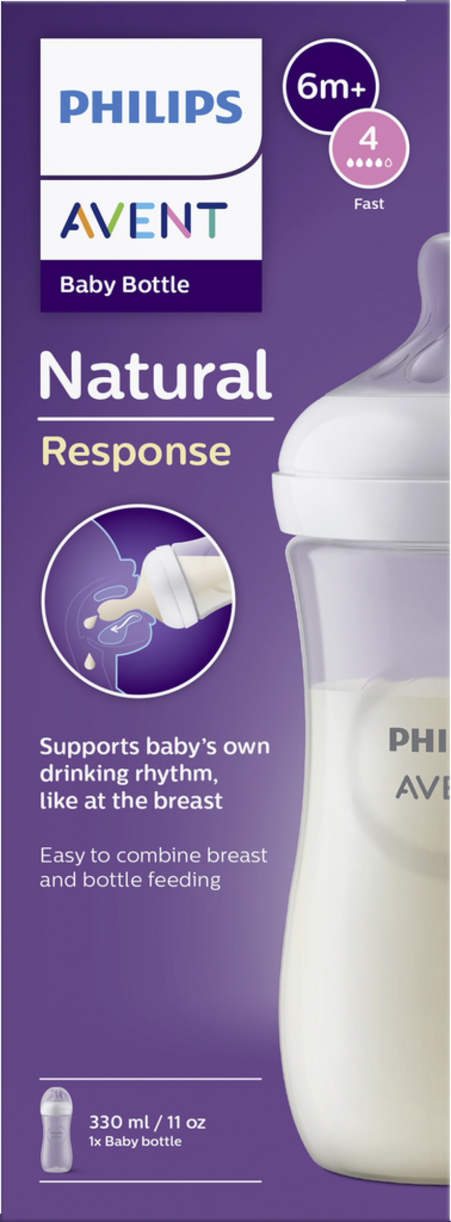PHILIPS AVENT Natural Response sutteflaske 330 ml (hurtig gennemstrømning)