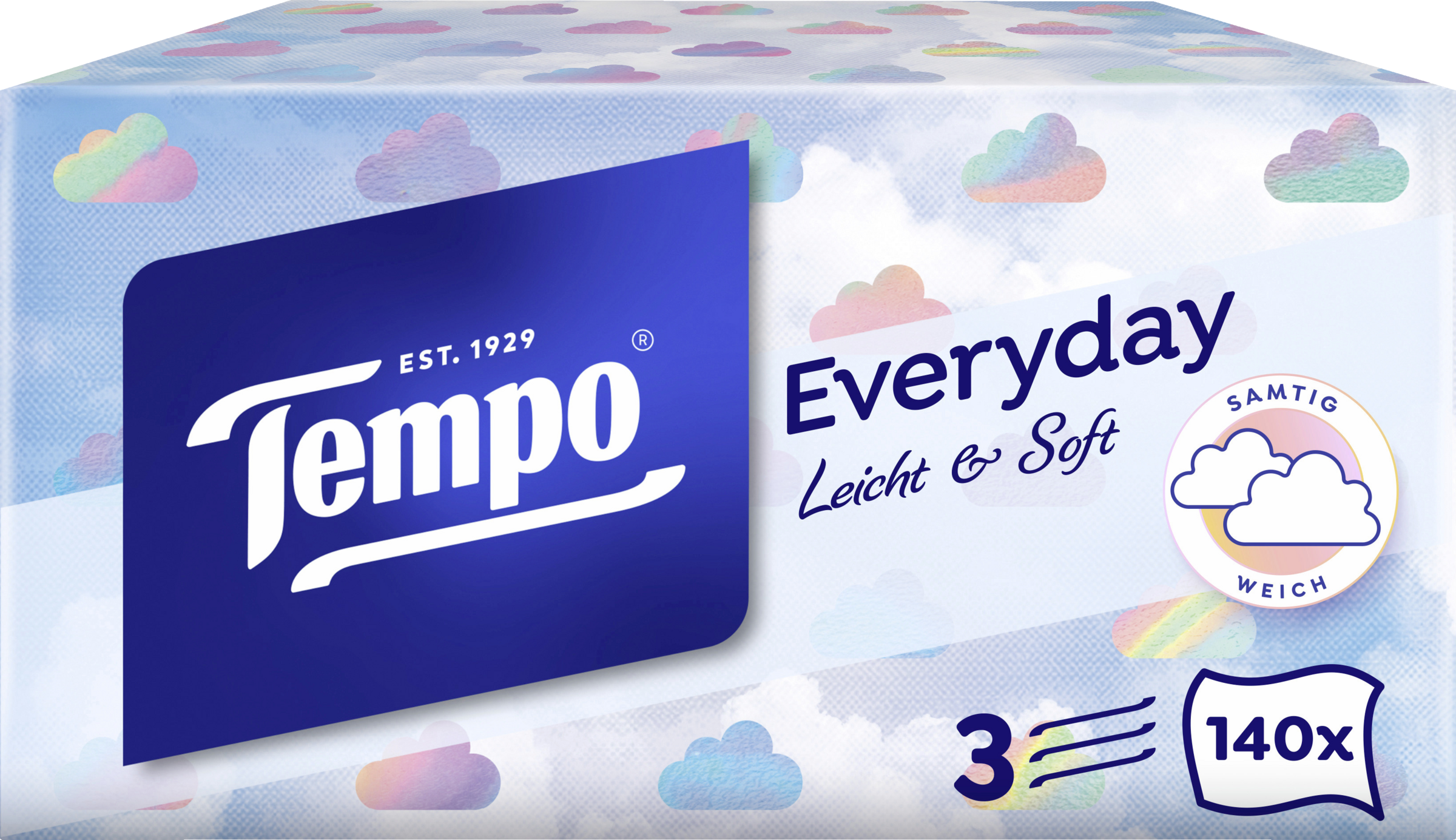 Tempo 3-i-1-lommetørklæder Light XXL Box