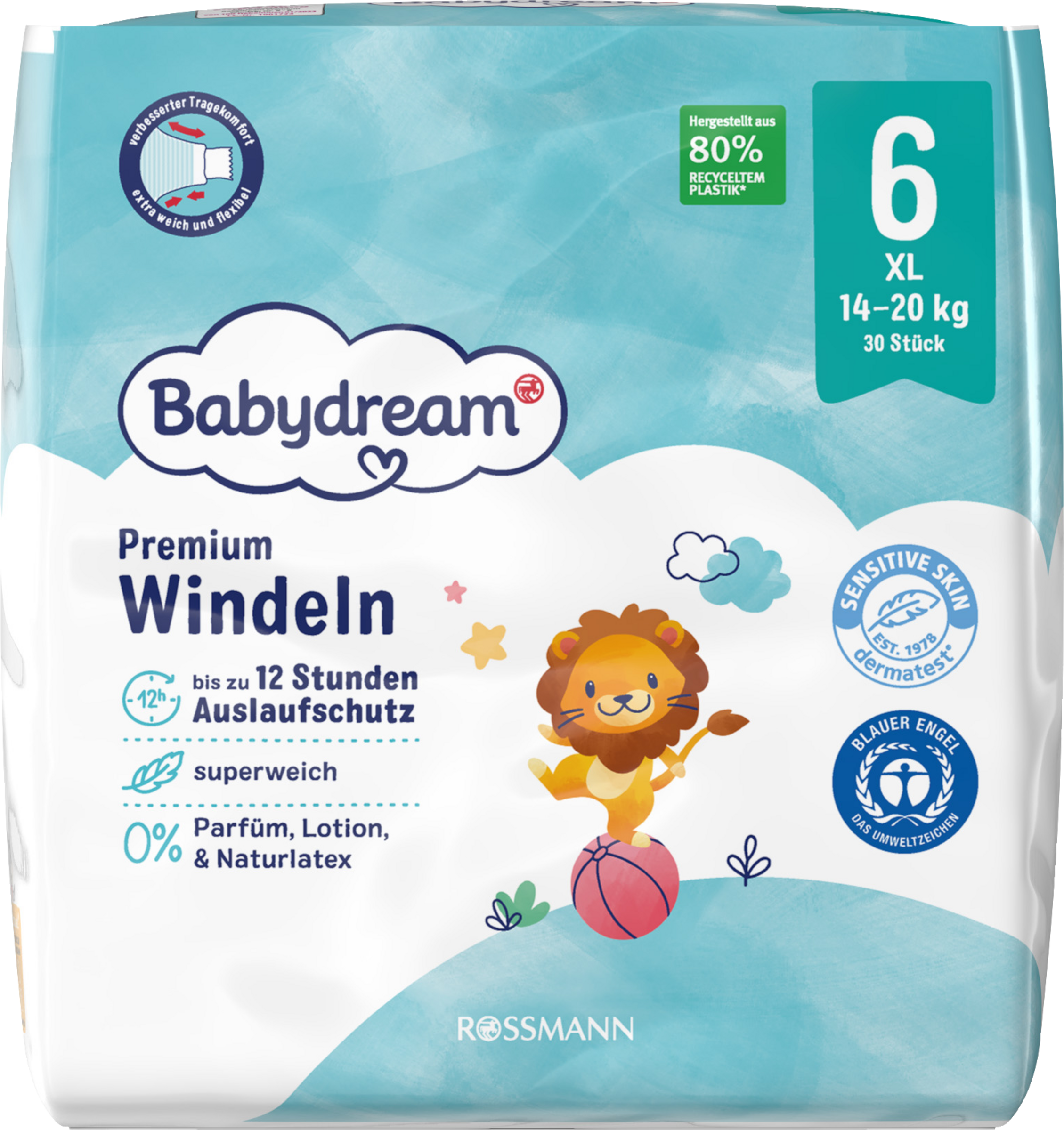 Babydream Premium bleer str. 6 XL, 30 stk., 14-20 kg