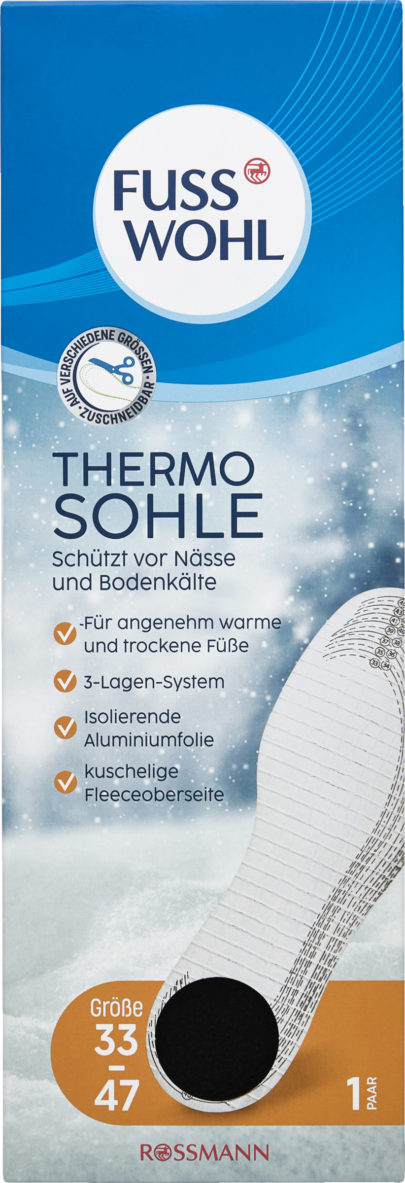 FUSSWOHL Termosål sort str. 33-47