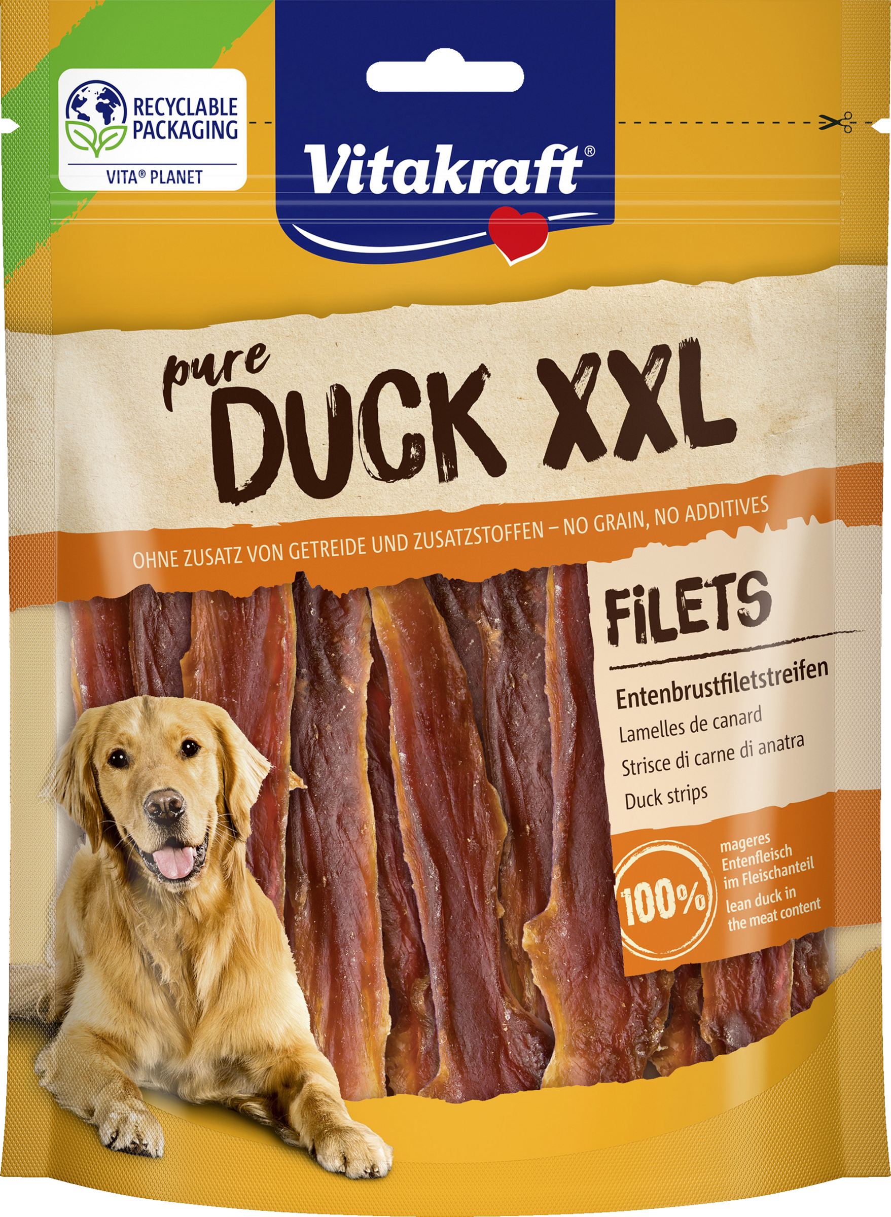 Vitakraft pure DUCK XXL andebrystfiletstrimler