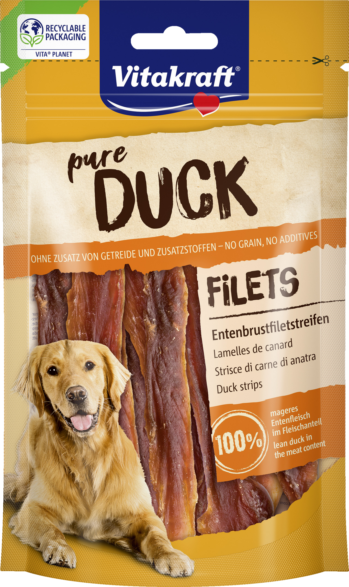 Vitakraft pure DUCK andebrystfiletstrimler