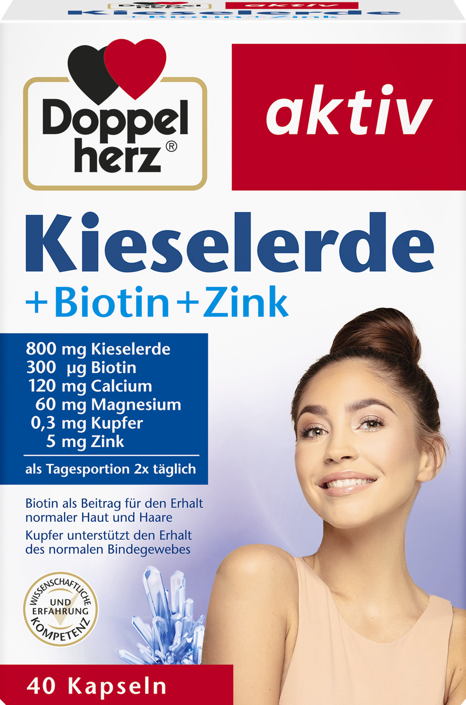Doppelherz Kiseljord med biotin og zink (40 kapsler)