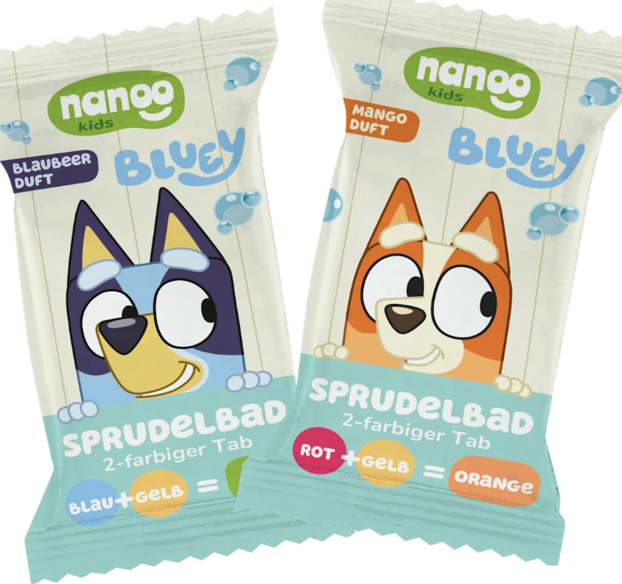 nanoo kids BLUEY Boblebad med tofarvede badetabs
