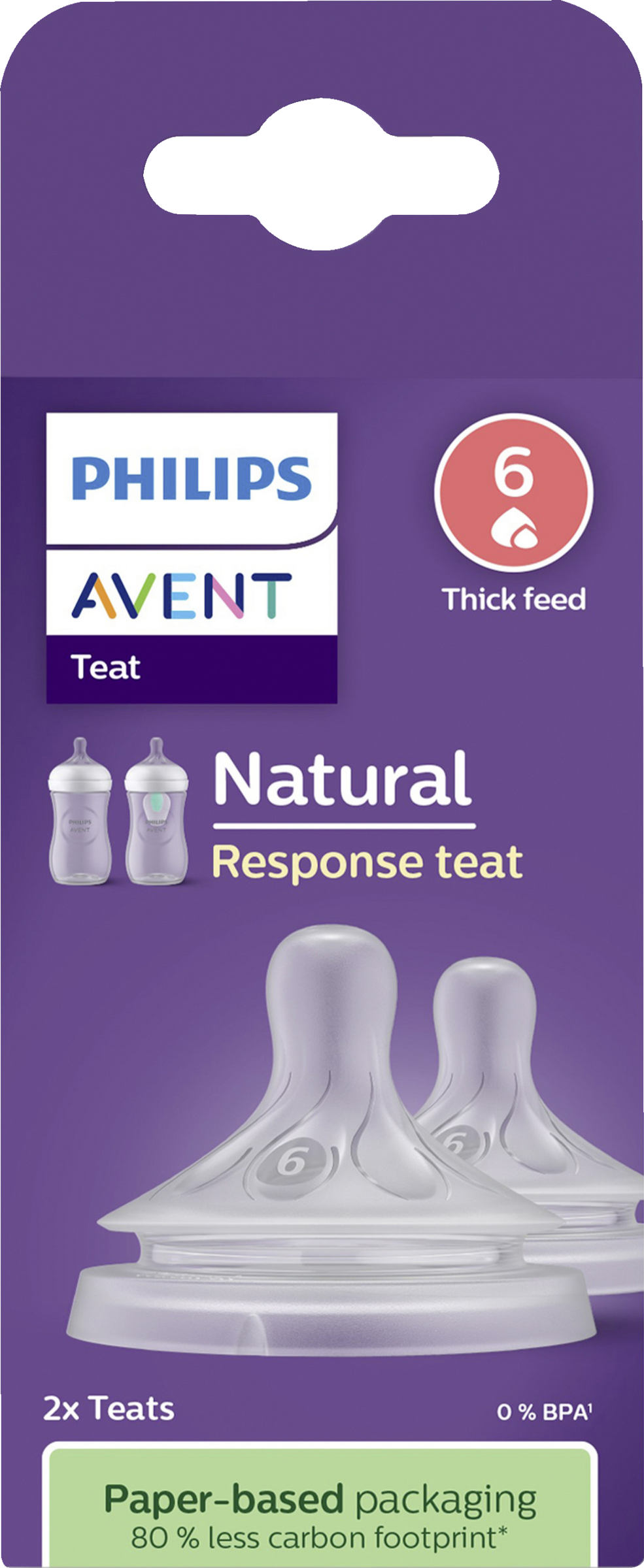 PHILIPS AVENT Natural Response sutter til babyflasker, 2-pak