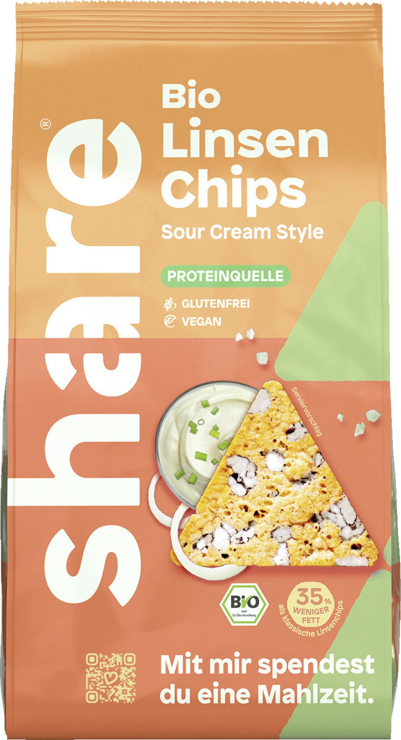 share Økologiske linsechips med sour cream