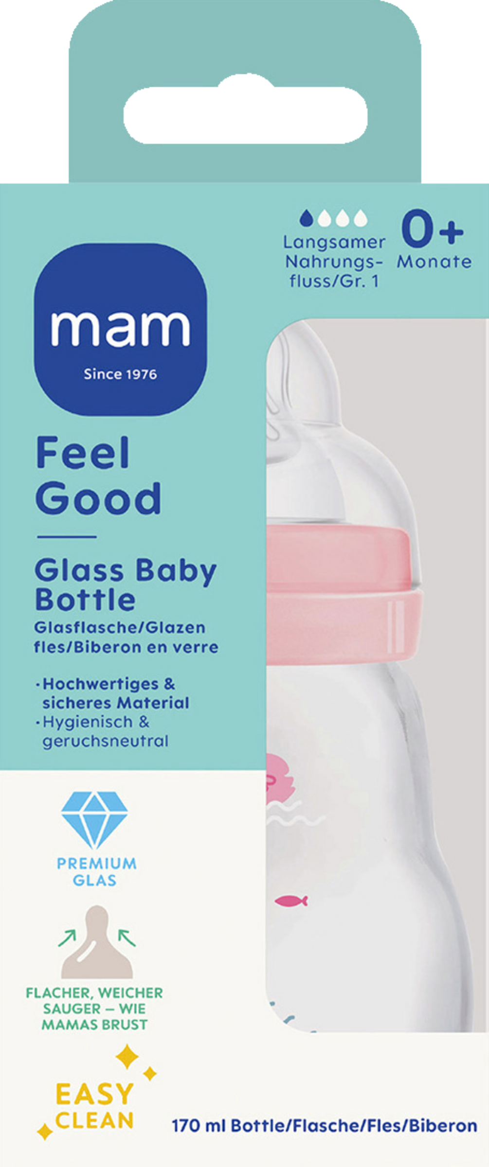 MAM Feel Good-glasflaske 17 ml svane