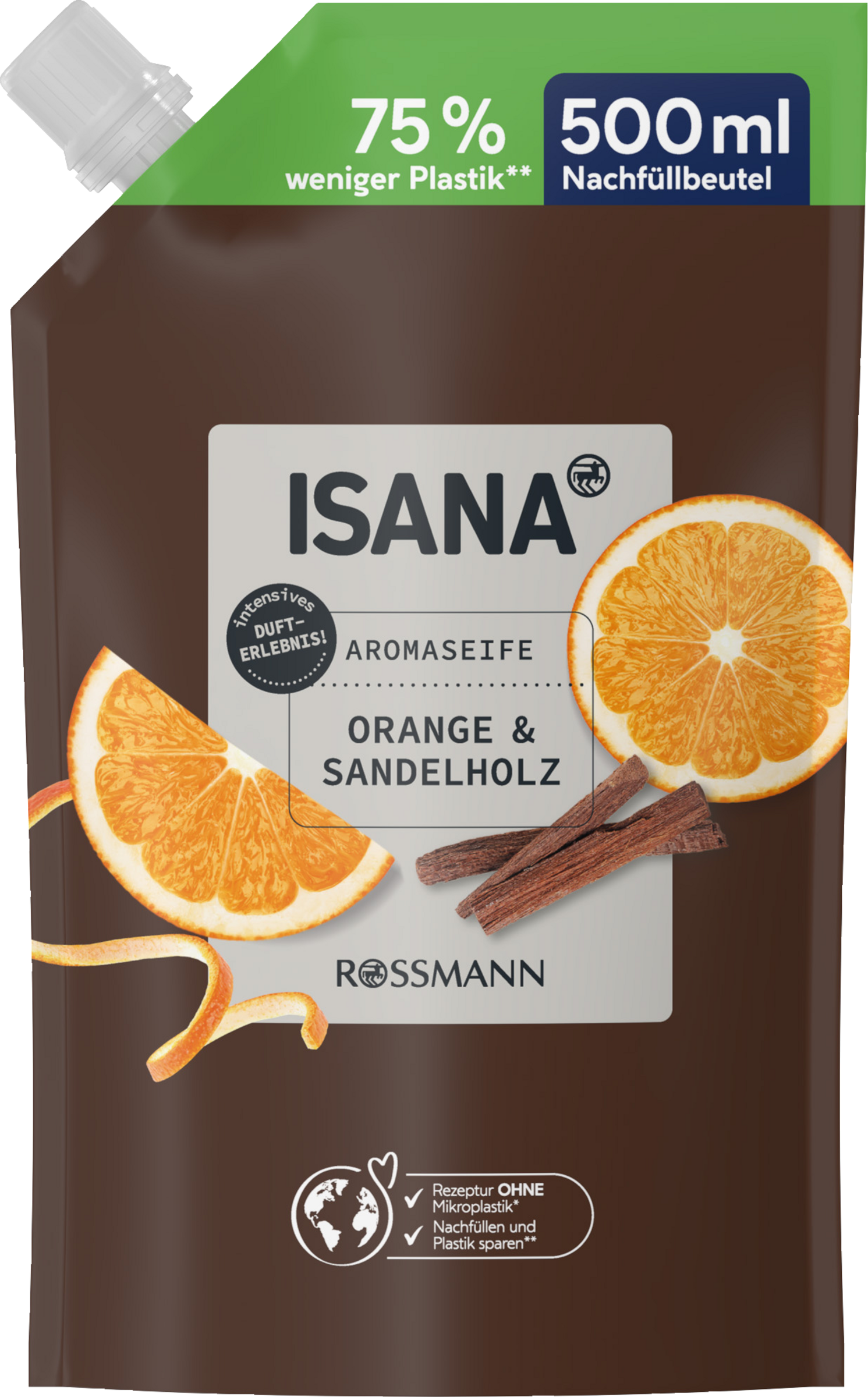 ISANA Aromasæbe med appelsin og cedertræ, refill