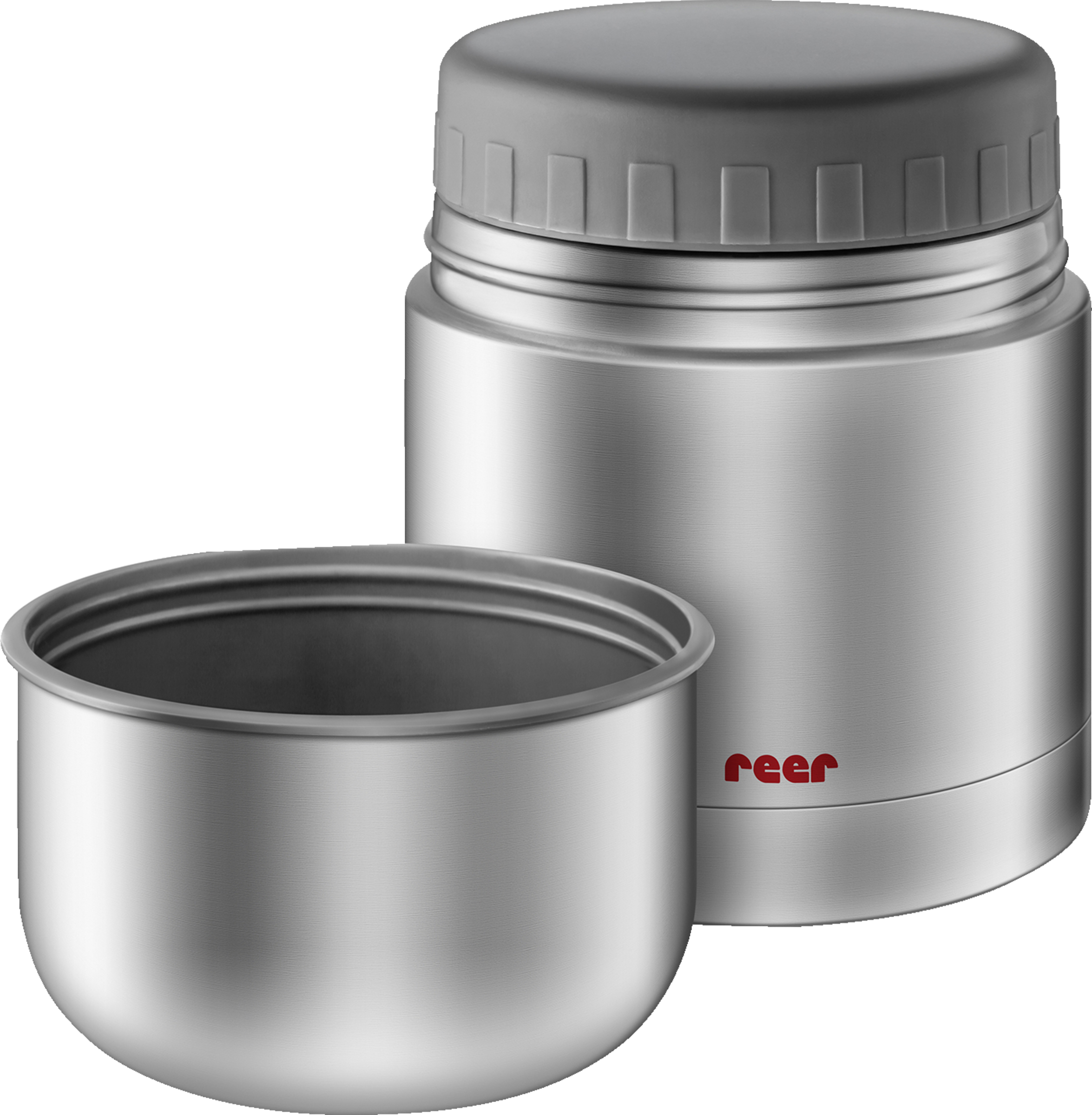 reer madbeholder i rustfrit stål med kop