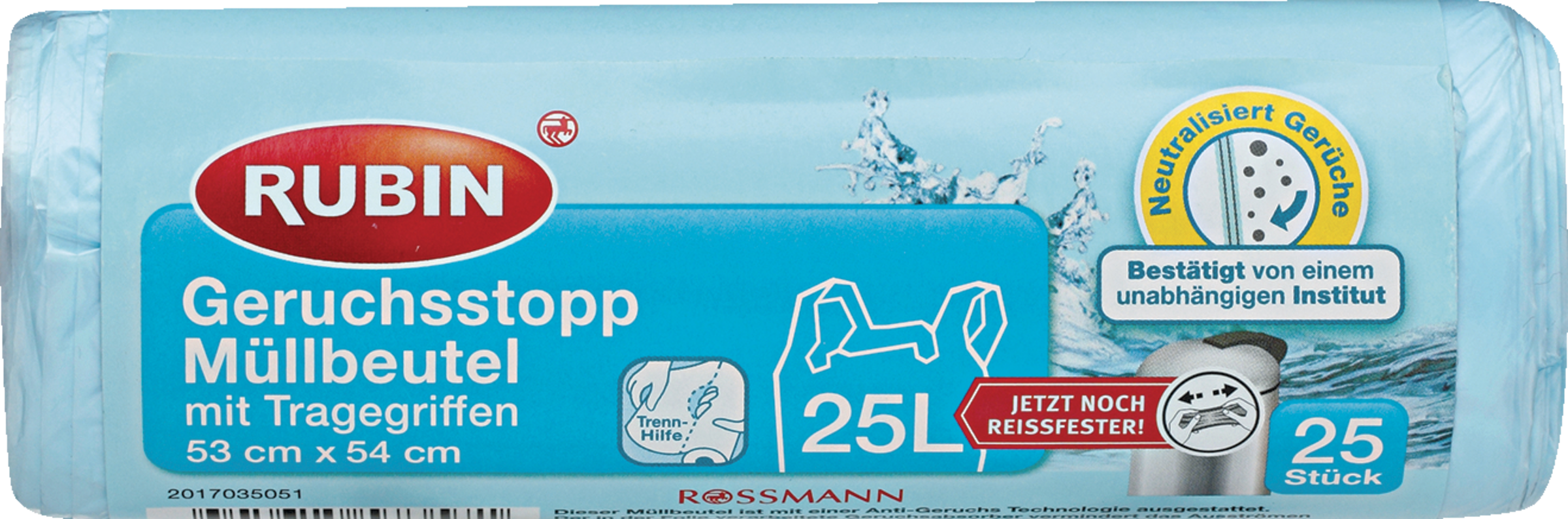 RUBIN Lugtisolerende affaldsposer med bærehåndtag 25 l