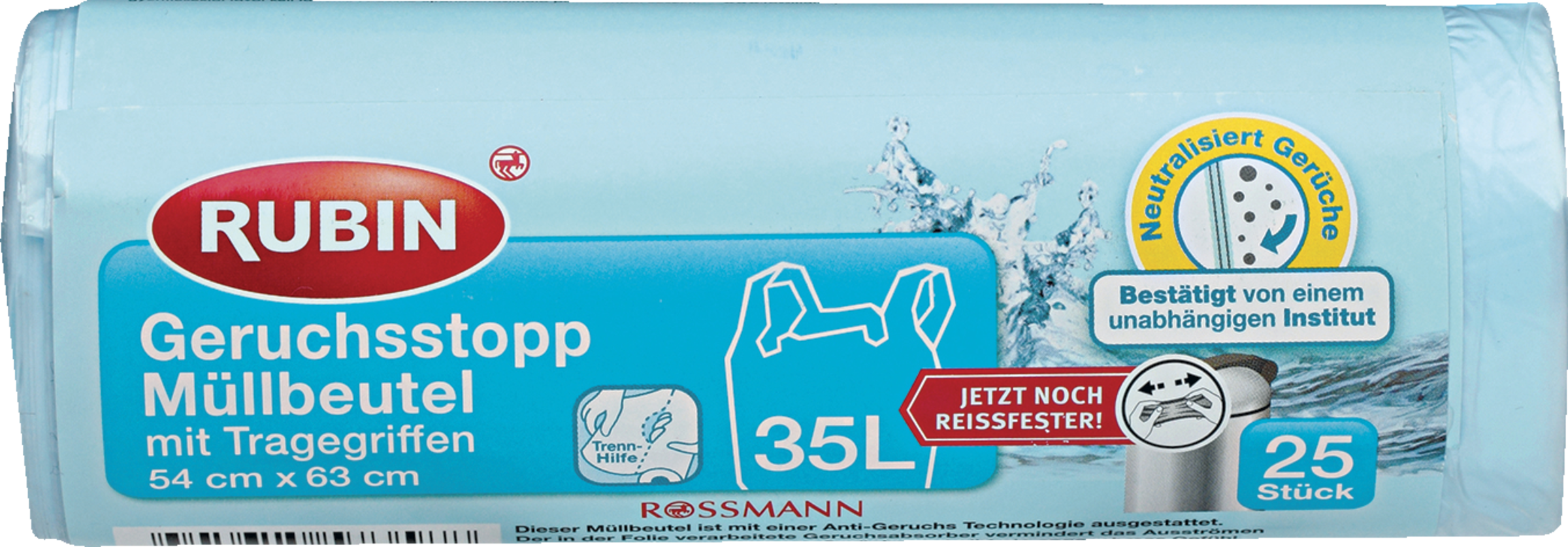RUBIN Lugtisolerende affaldsposer med bærehåndtag 35 l