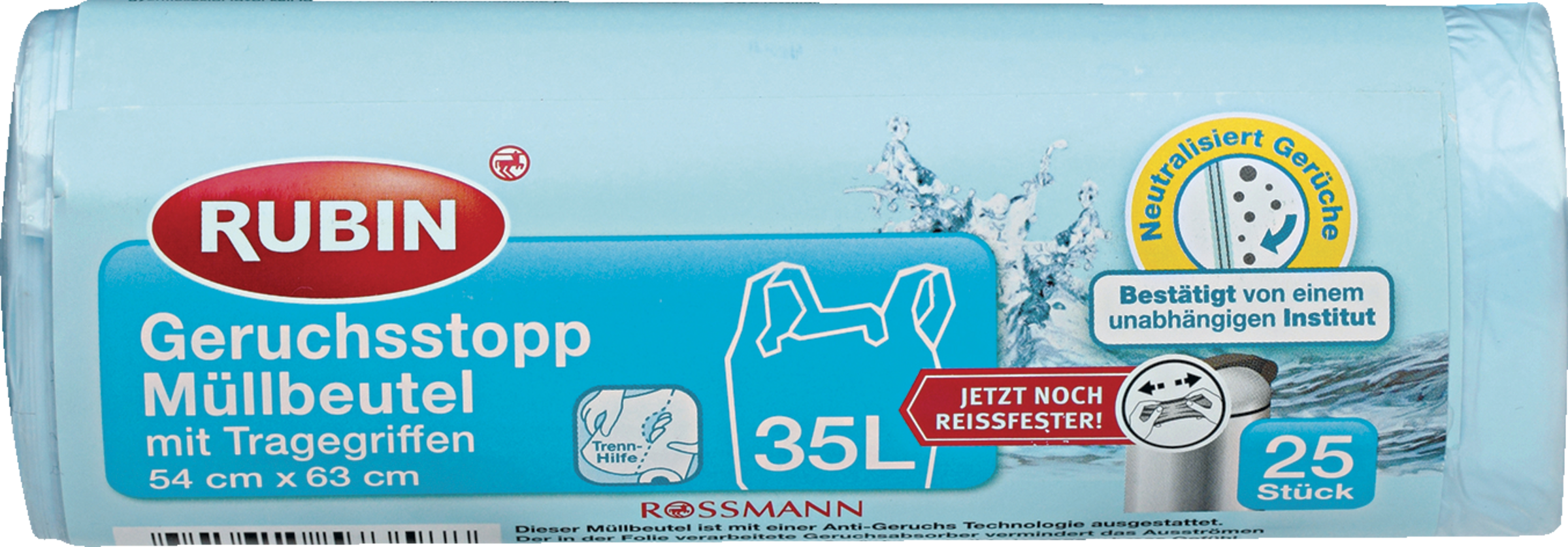 RUBIN Lugtisolerende affaldsposer med bærehåndtag 35 l