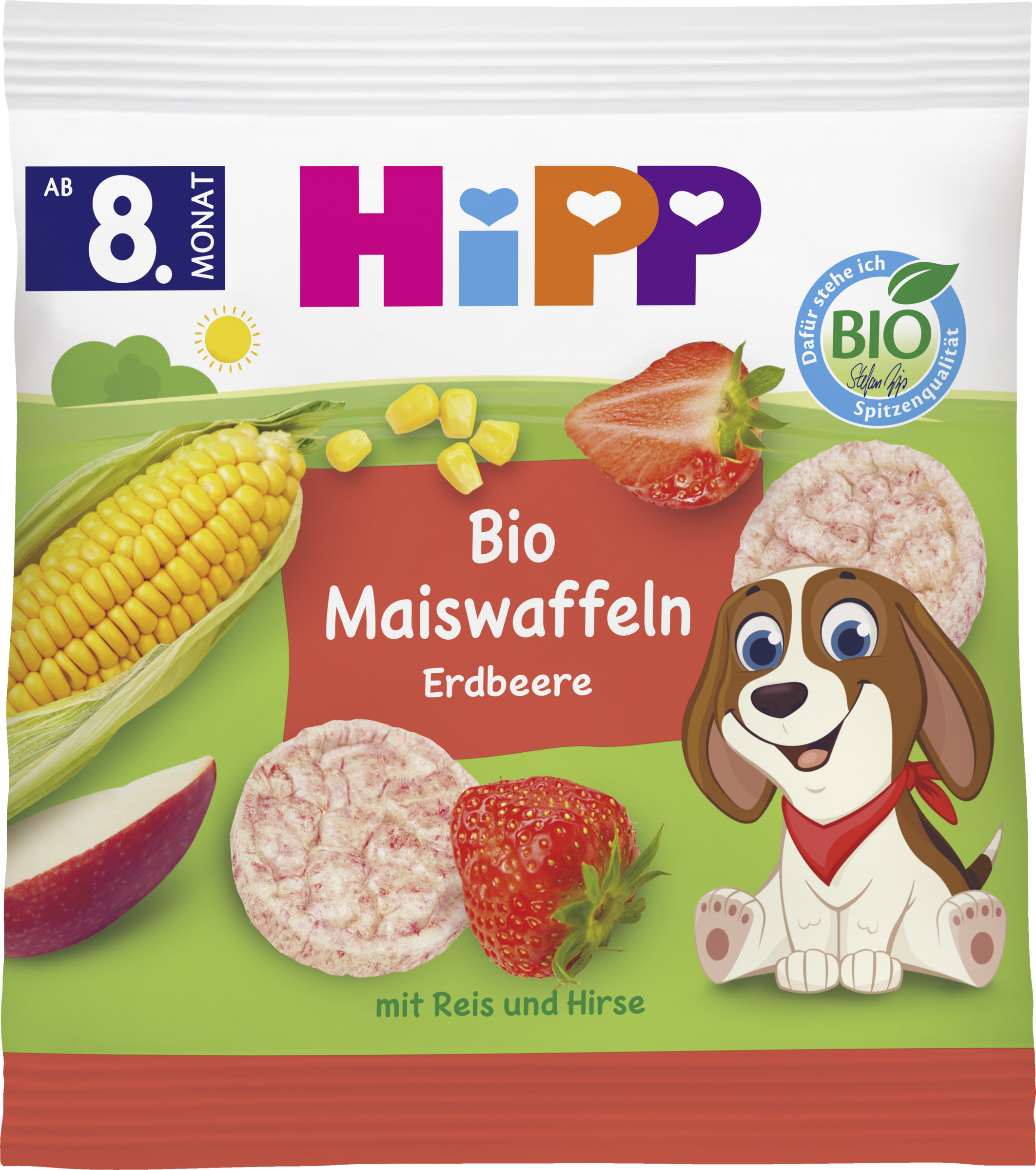 HiPP Bio majsvafler med jordbær fra 8 måneder