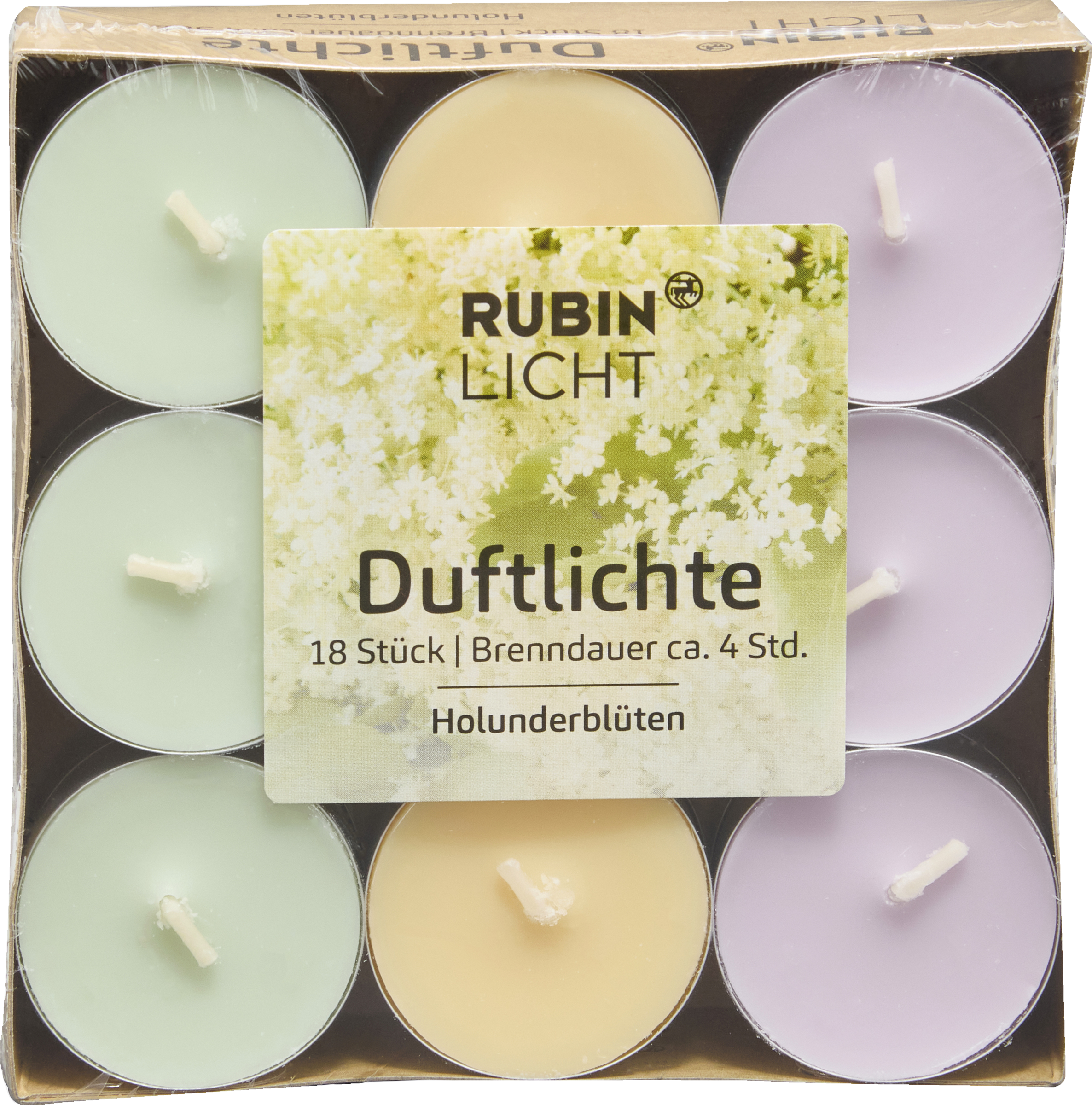 RUBIN LICHT Fyrfadslys med duft af hyldebær