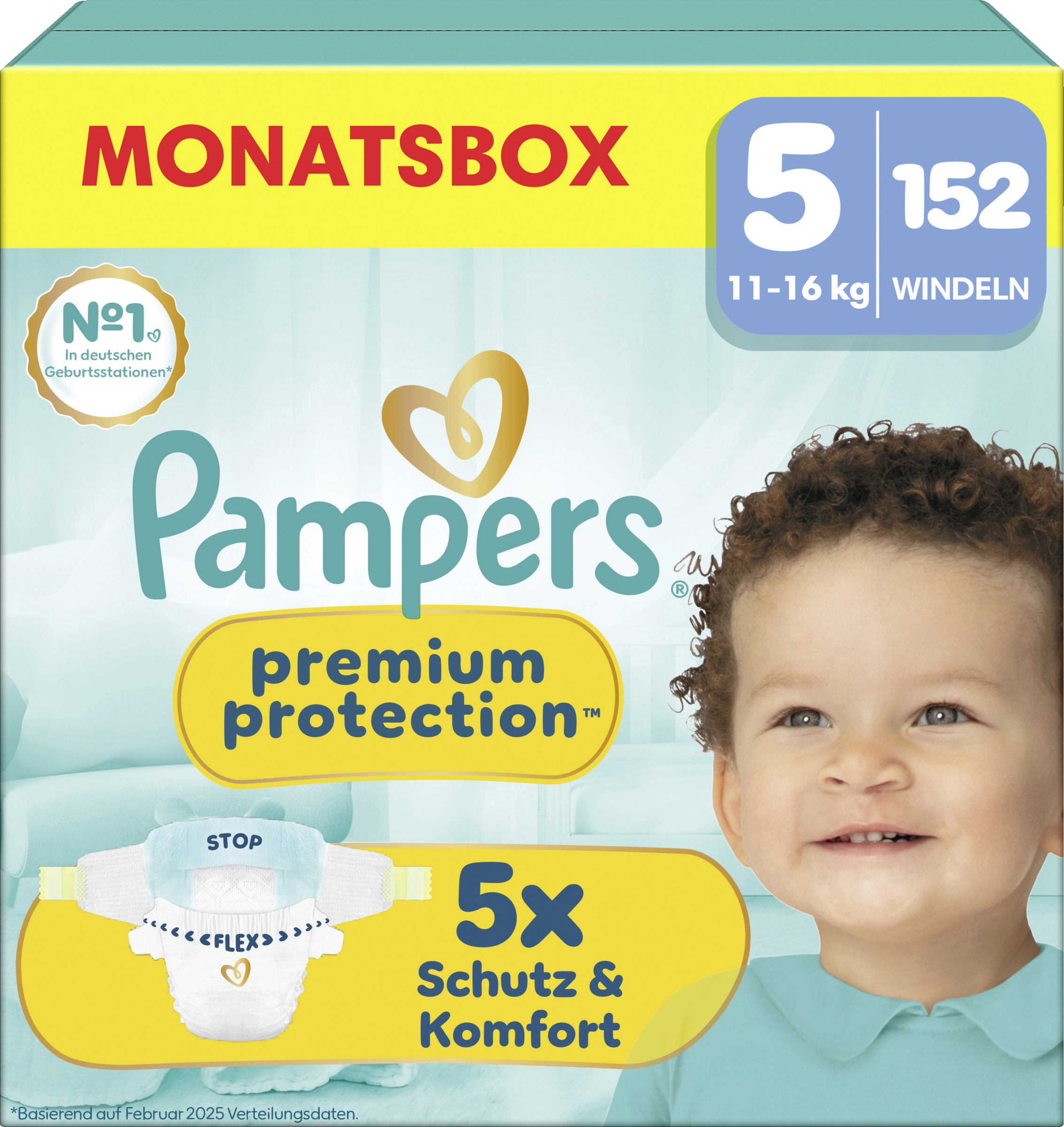Pampers Premium Protection bleer str. 5 (11-16 kg) månedsboks