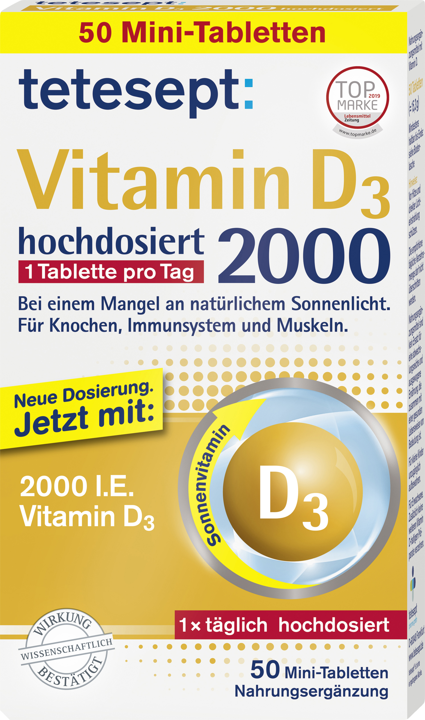 tetesept D3-vitamin D3 2000 højdoseret