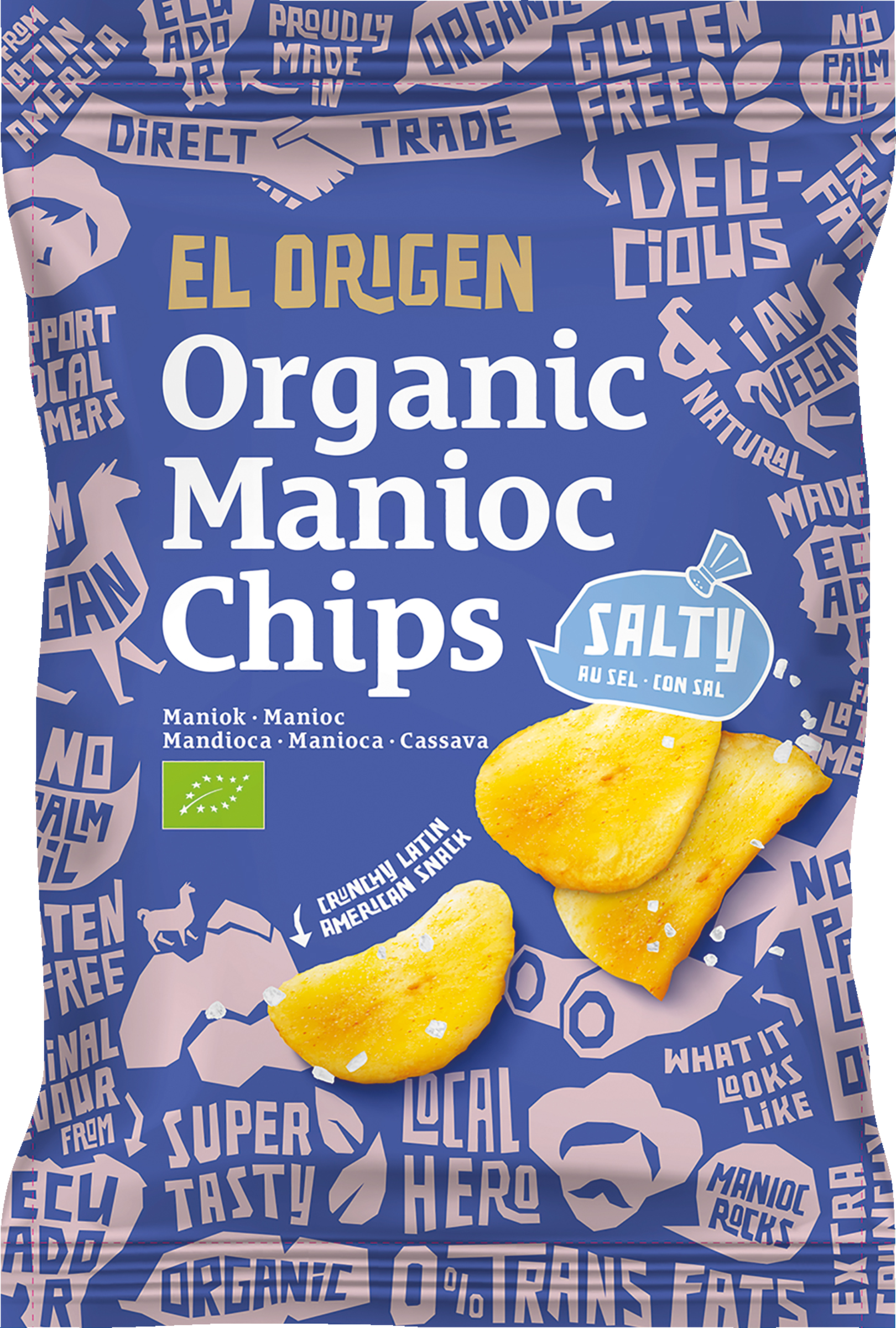 el origen Øko maniok-chips med havsalt