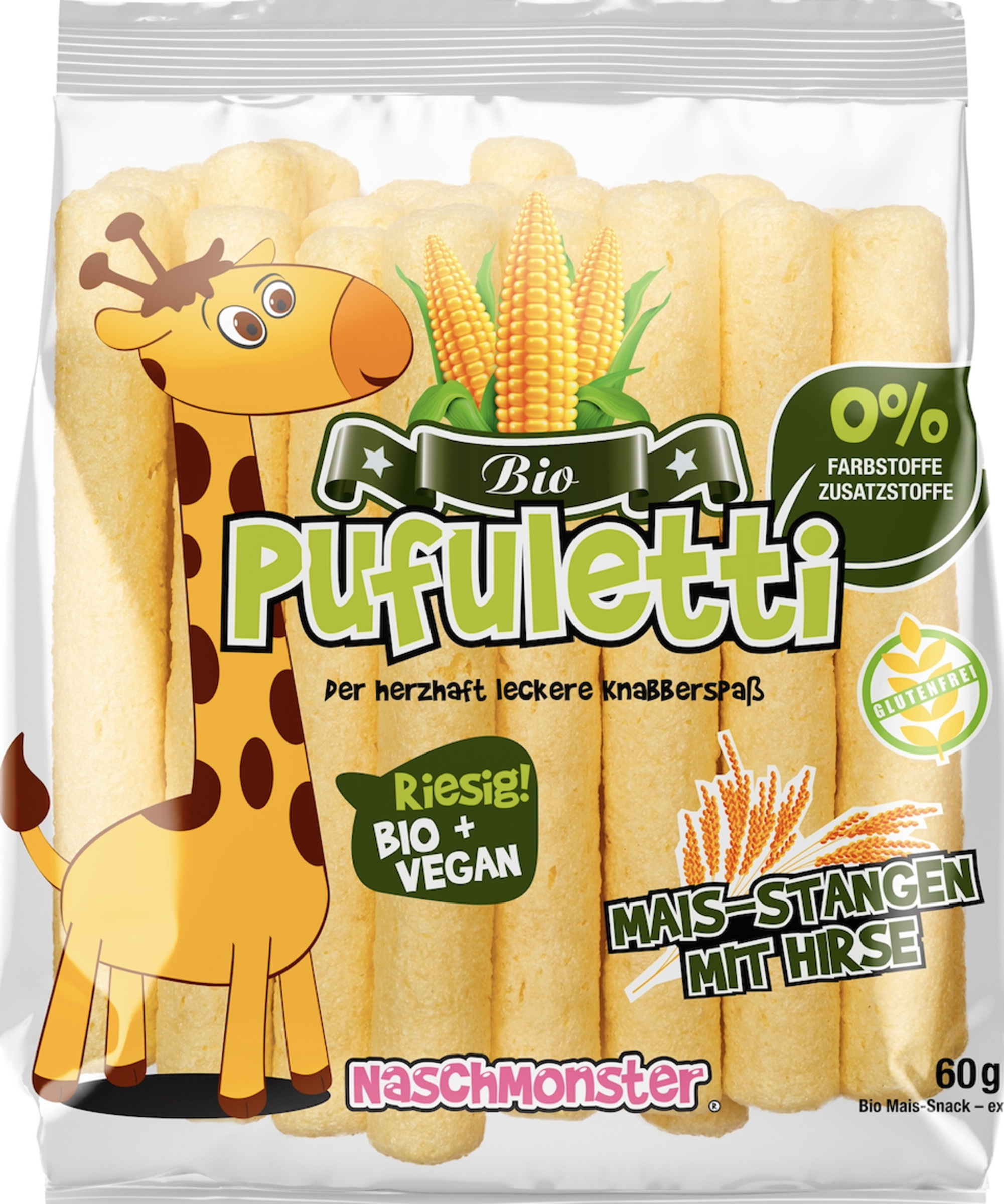 Pufuletti Økologiske majsstænger med hirse