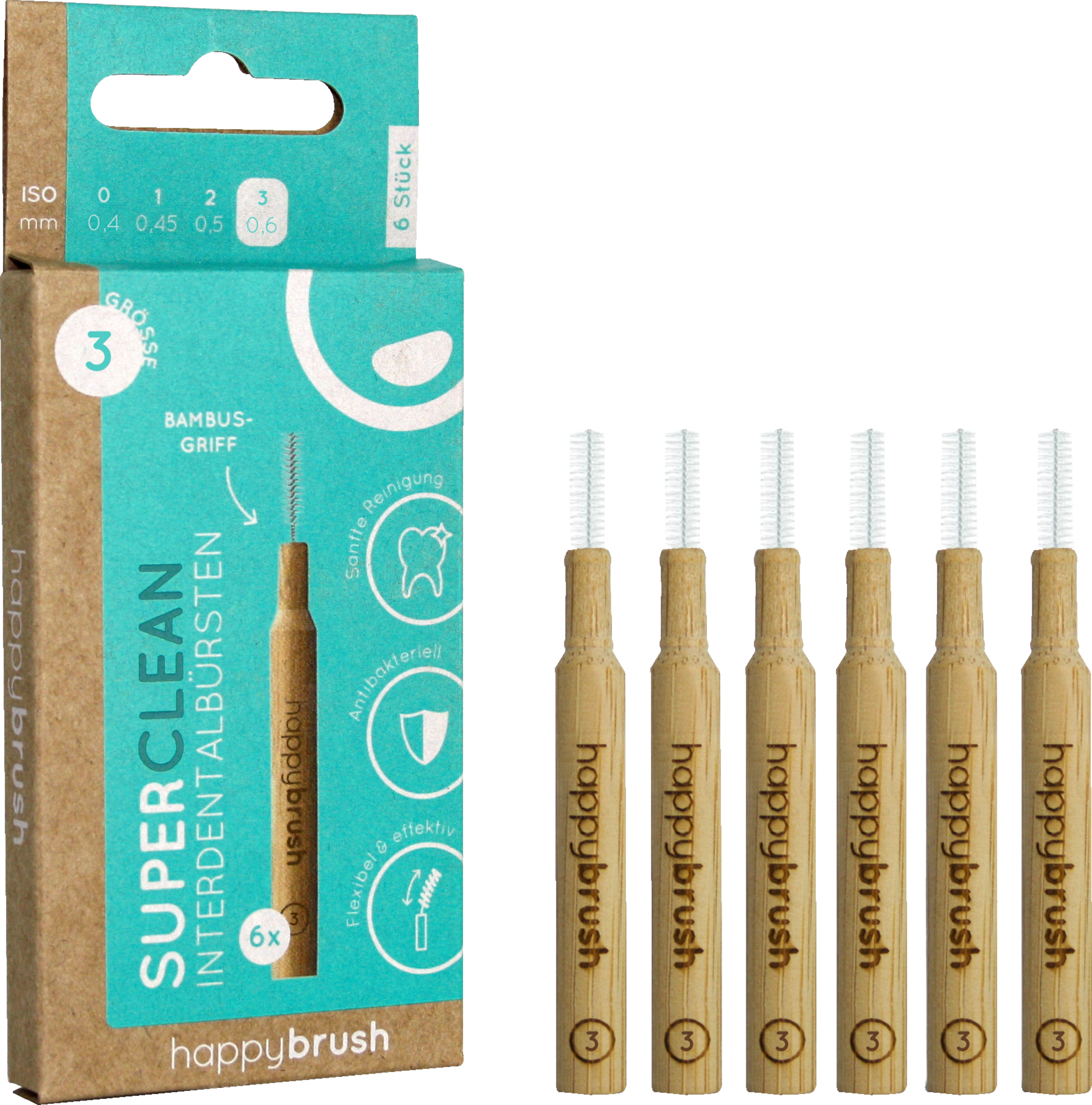 happybrush Superclean-interdentalbørster ISO-str. 3