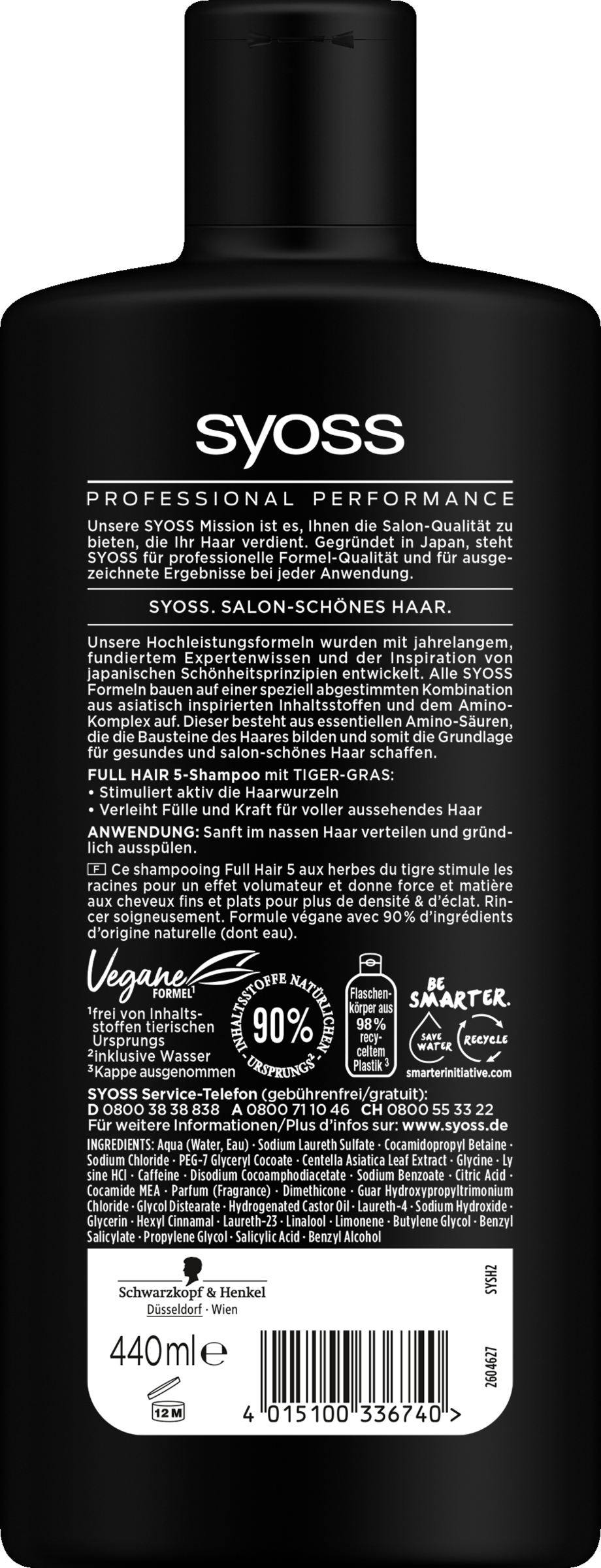 Syoss Professional Performance Full Hair 5 Shampoo Køb online rossmann.dk