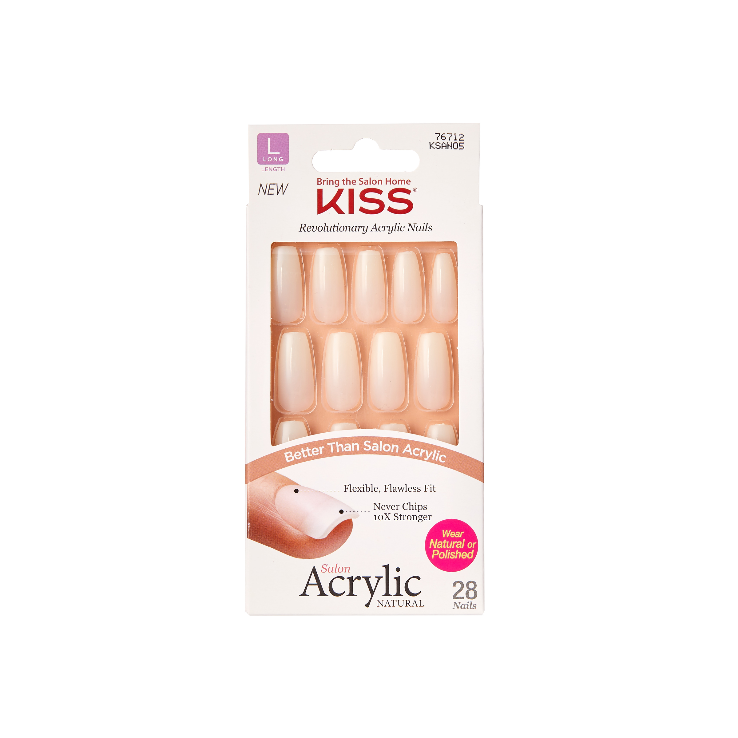 KISS Salon Acrylic Natural Nails selvklæbende negle Strong Enough Køb online rossmann.dk