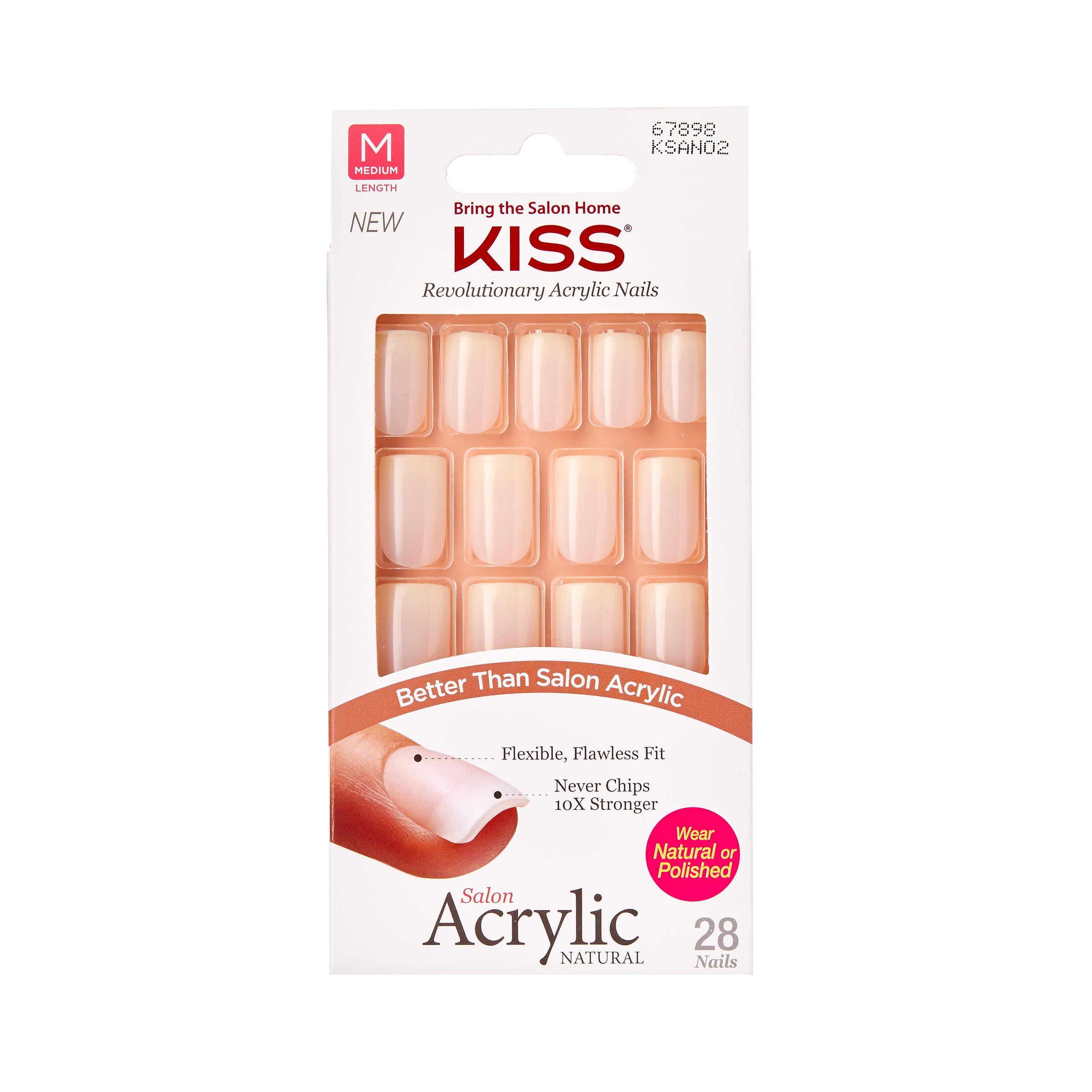 KISS Salon Acrylic Natural Nails selvklæbende negle Euphoria Køb online rossmann.dk