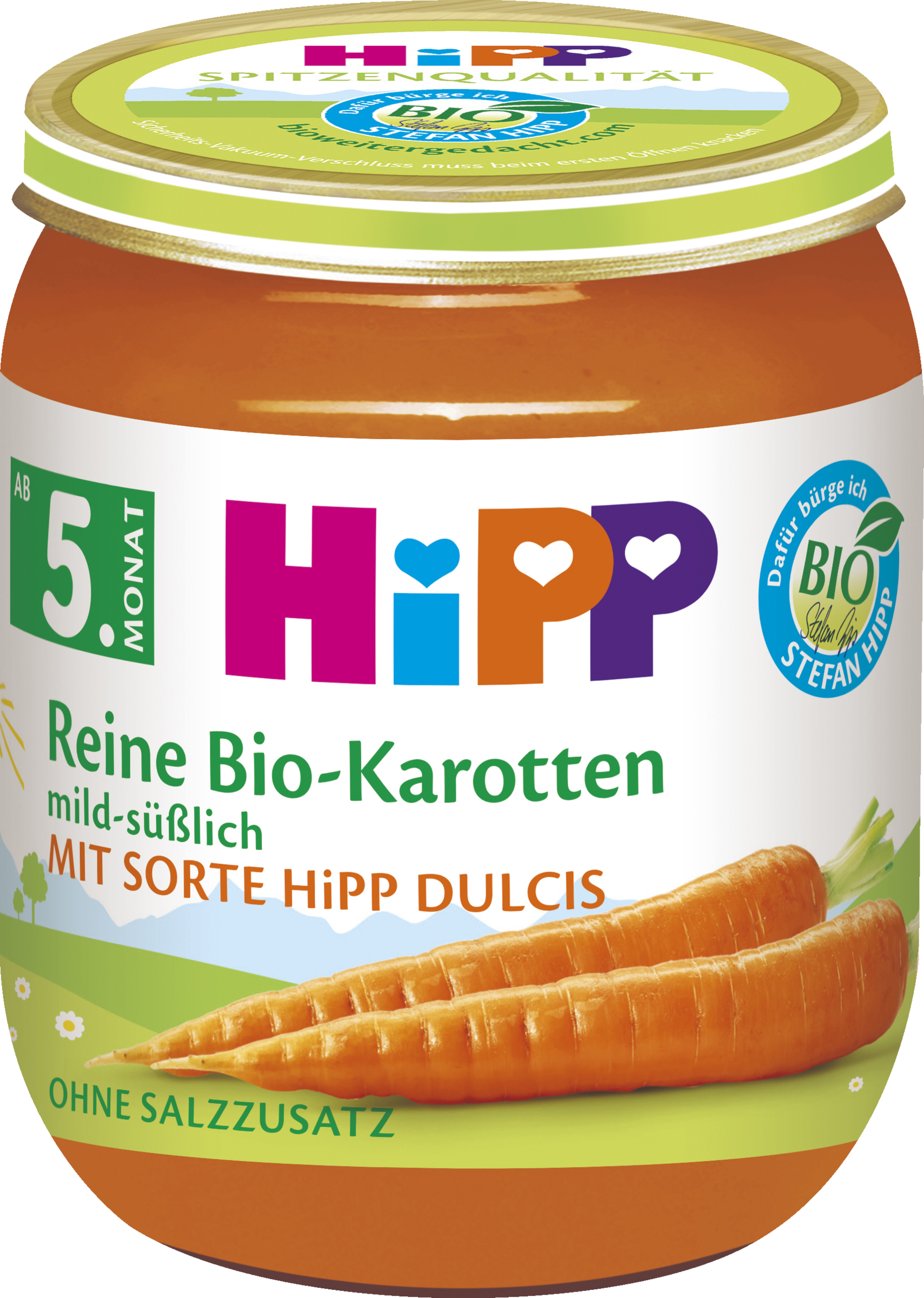HiPP Økologiske rene økologiske gulerødder, mildt sødlig fra 5. måned
