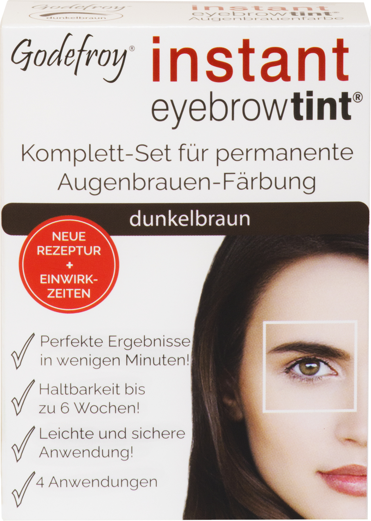 Godefroy Instant Eyebrow Tint komplet sæt til permanent farvning af øjenbryn mørkebrun