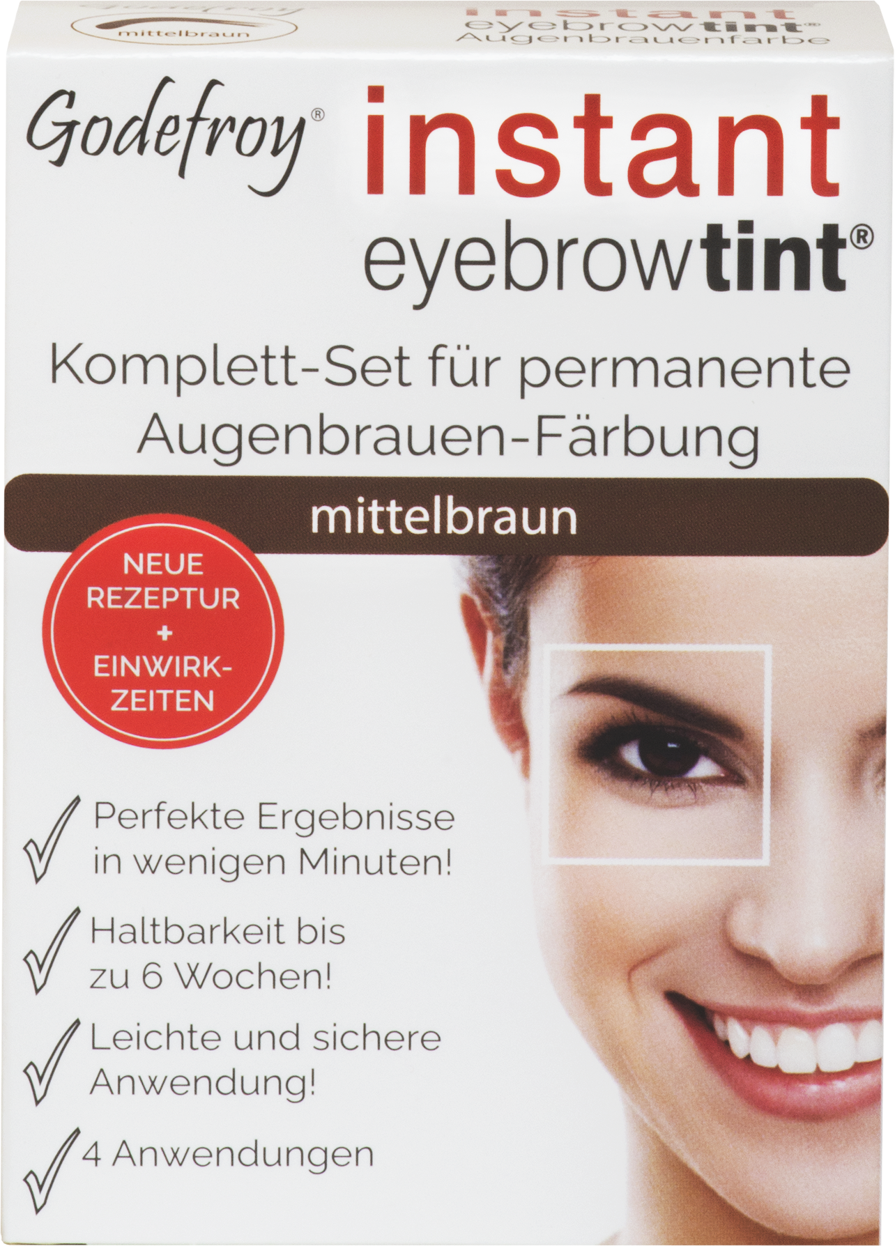 Godefroy Instant Eyebrow Tint komplet sæt til permanent farvning af øjenbryn mellembrun