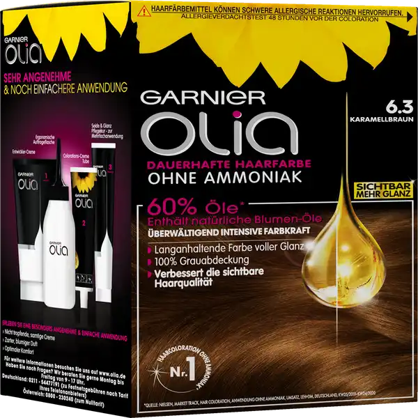Garnier Olia Langvarig hårfarve Karamelbrun Køb online | rossmann.dk