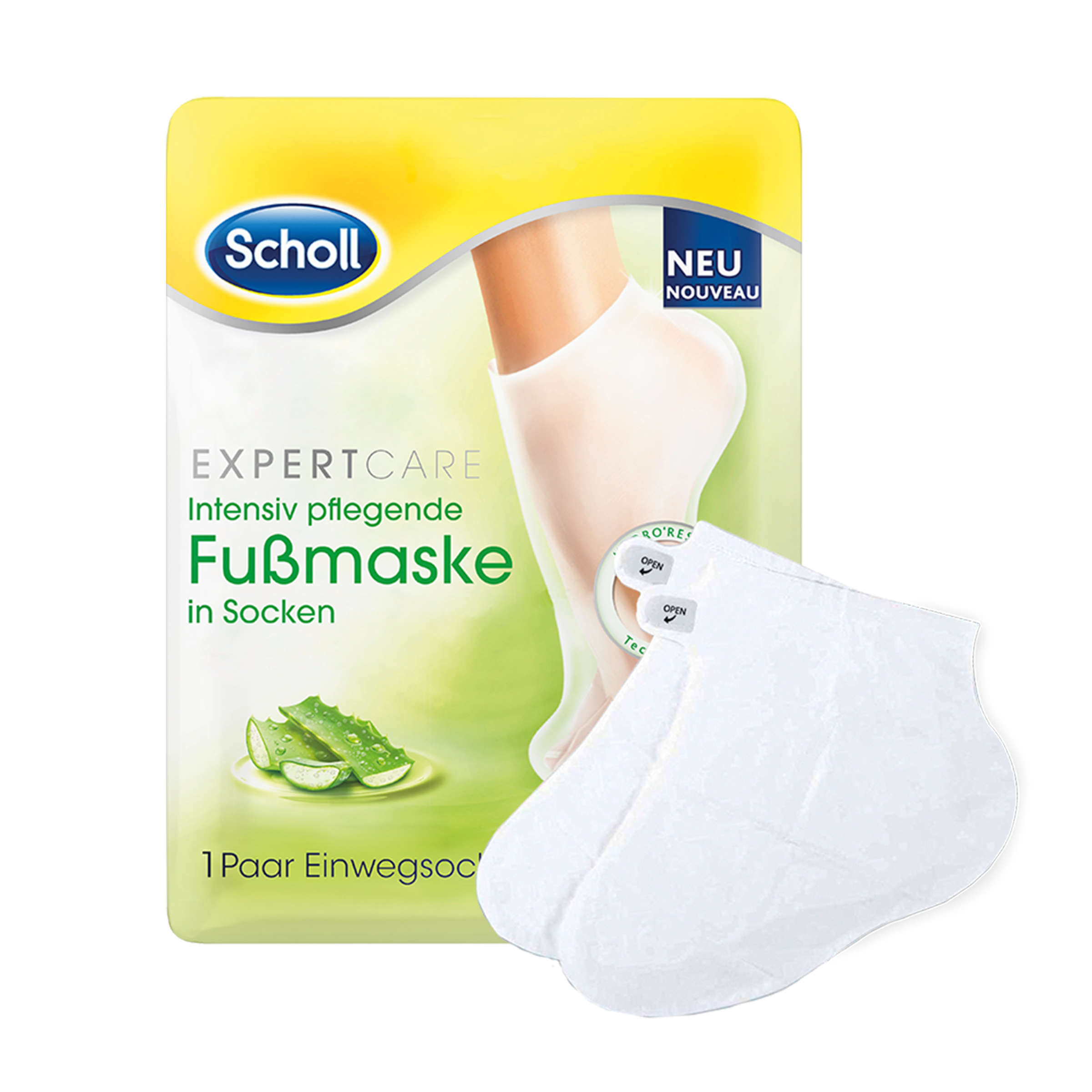 Scholl ExpertCare Intensiv plejende fodmaske i strømper med aloe vera