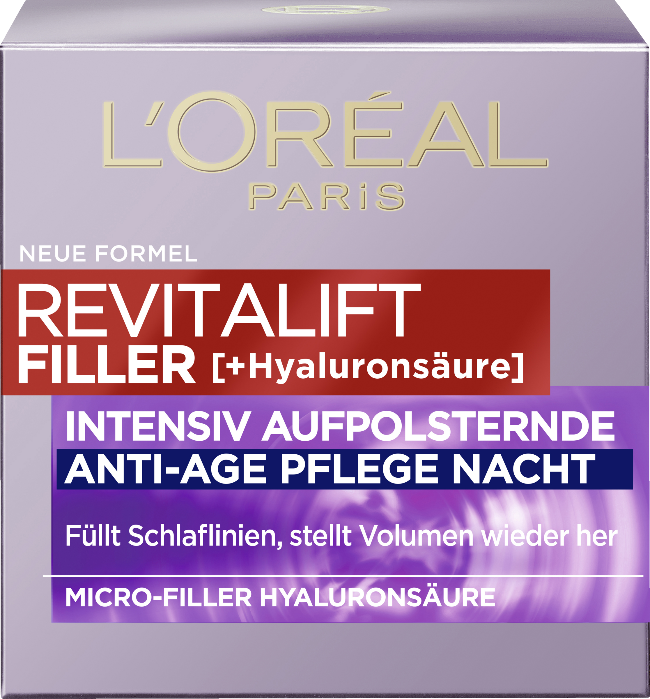 L’Oréal Paris Revitalift Filler [+hyaluronsyre] intensiv udfyldende og plejende natcreme med anti-ageing-effekt
