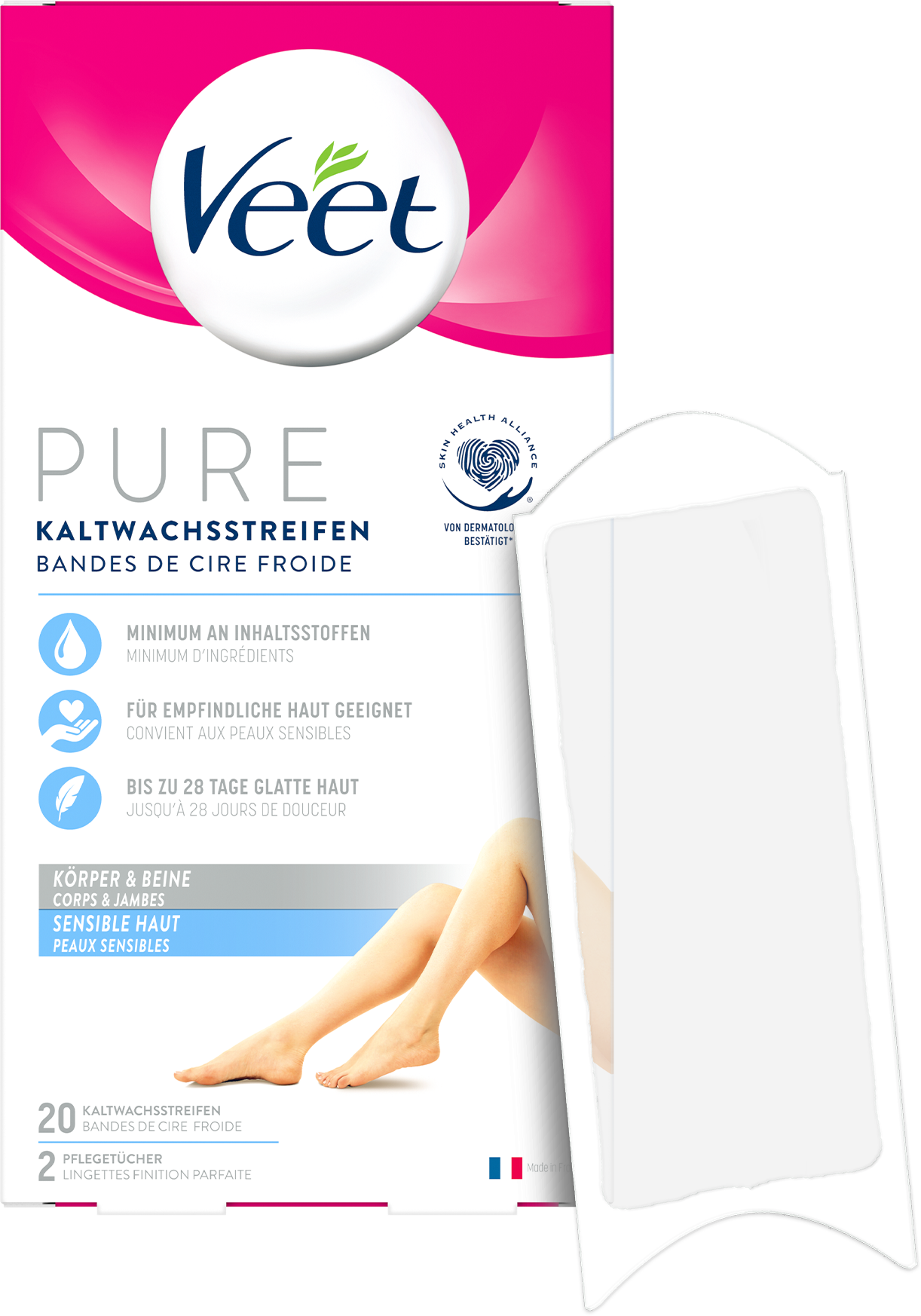 Veet Pure Cold Wax Strips Body & Legs Sensitive Skin Køb online rossmann.dk