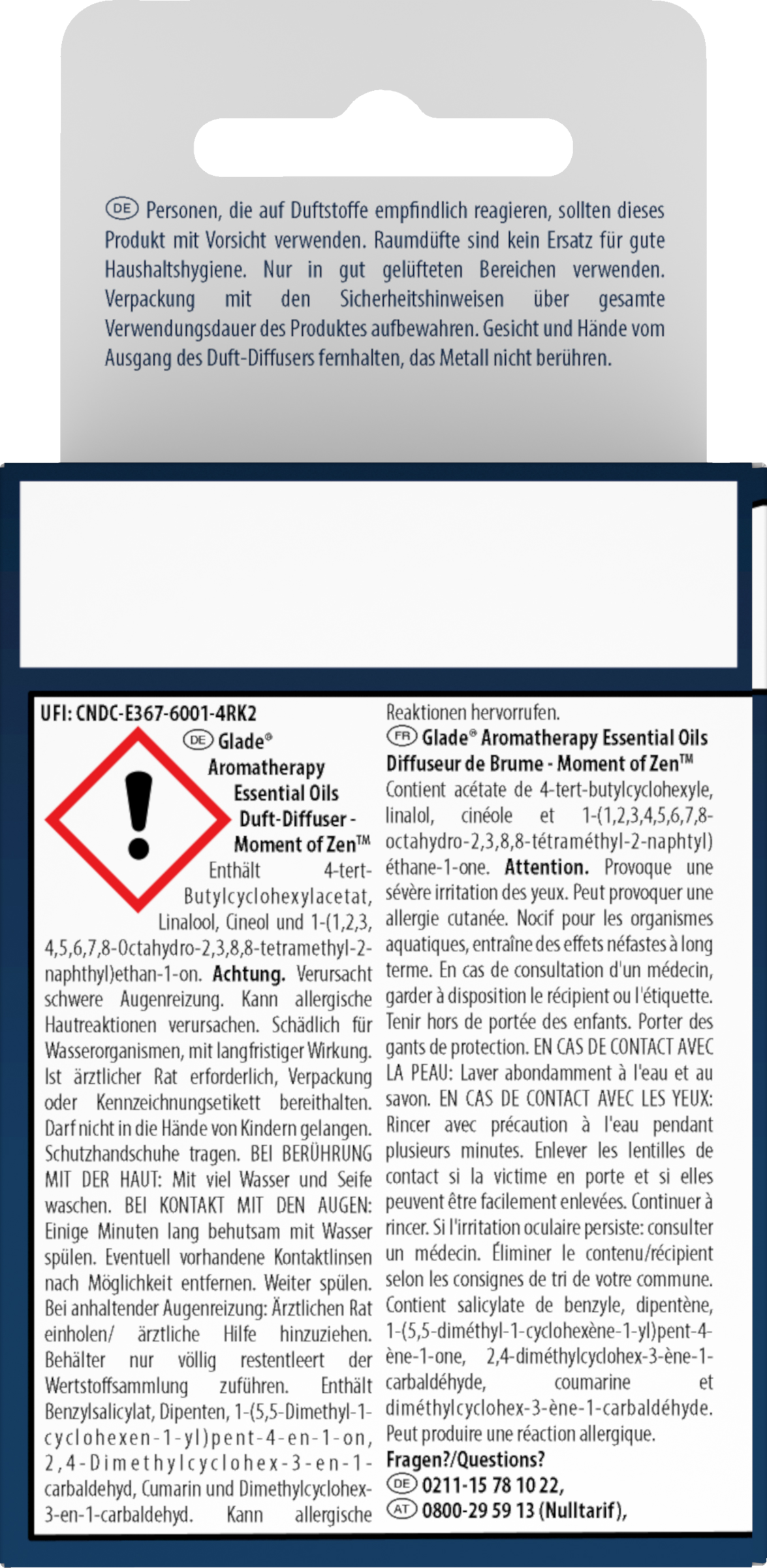 Glade Aromatherapy Essential Oils duftdiffuser refill Moment of Zen