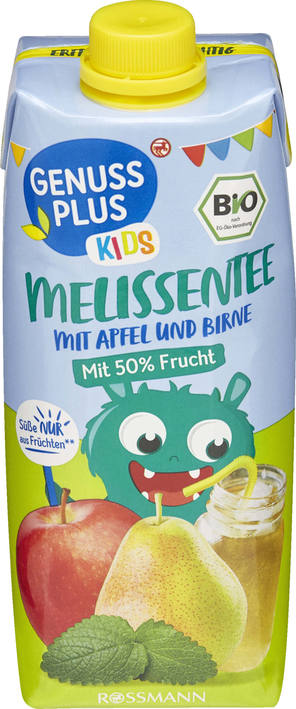 GENUSS PLUS KIDS Økologisk citronmelissete med æble og pære