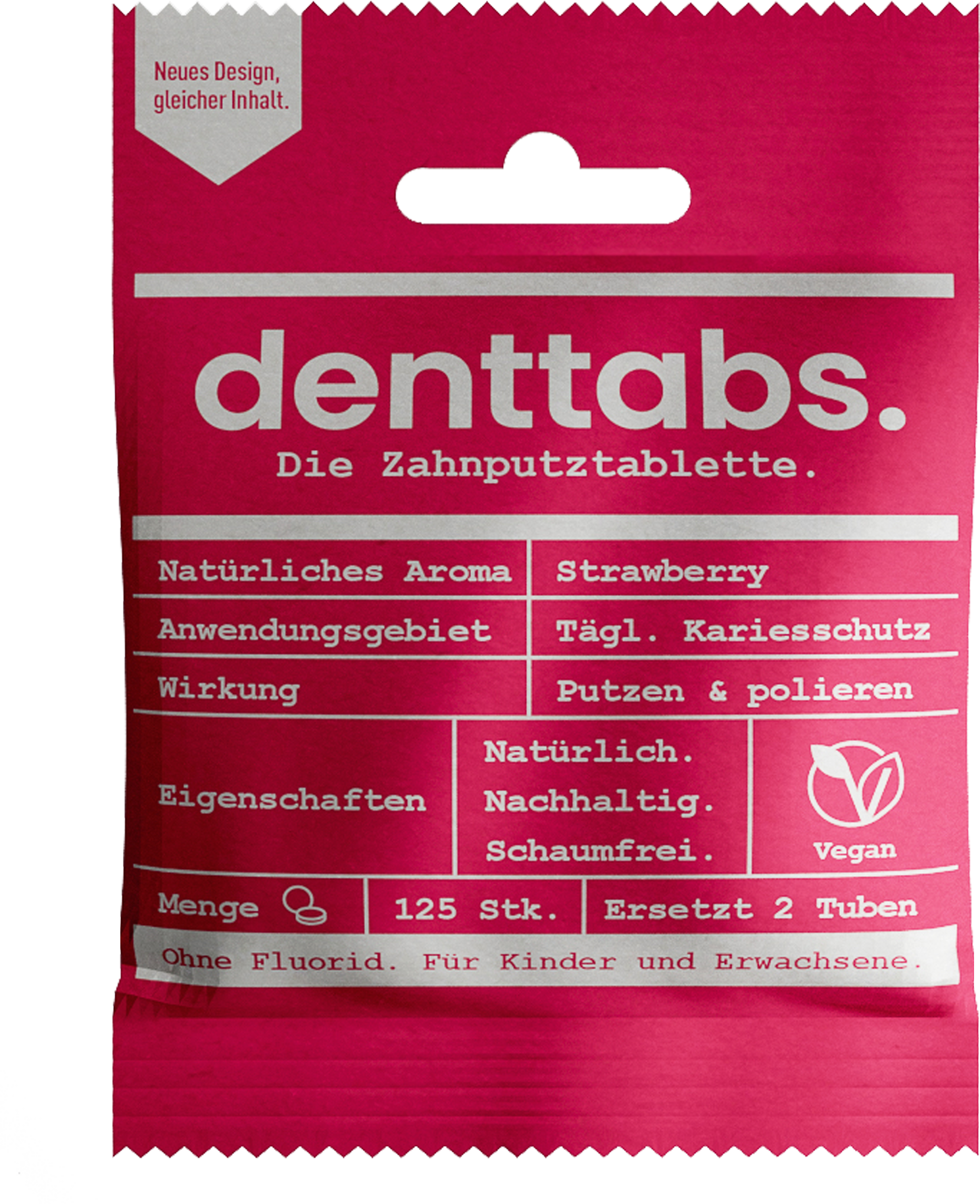 DENTTABS Kids Strawberry-tandrensetabletter - uden fluor fra 3 år