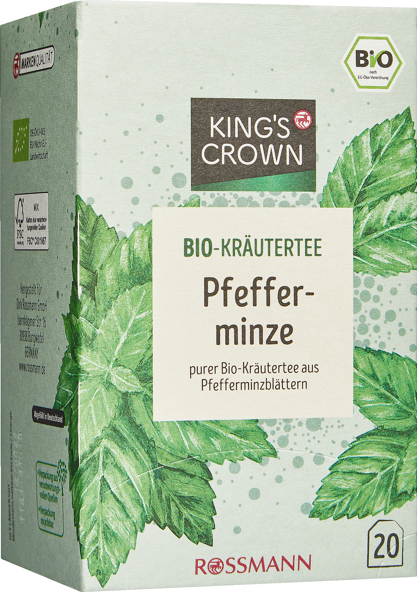 KING'S CROWN Økologisk urtete med pebermynte