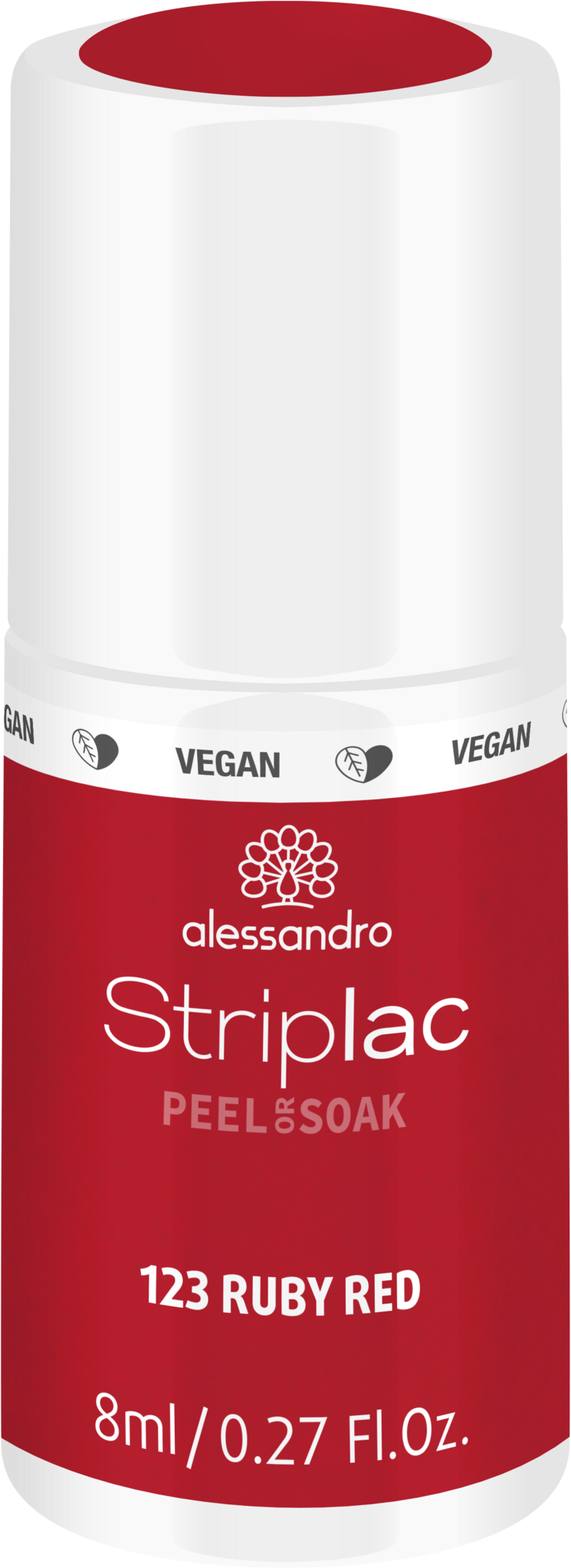 Alessandro STRIPLAC PEEL OR SOAK RUBY RED -VEGAN