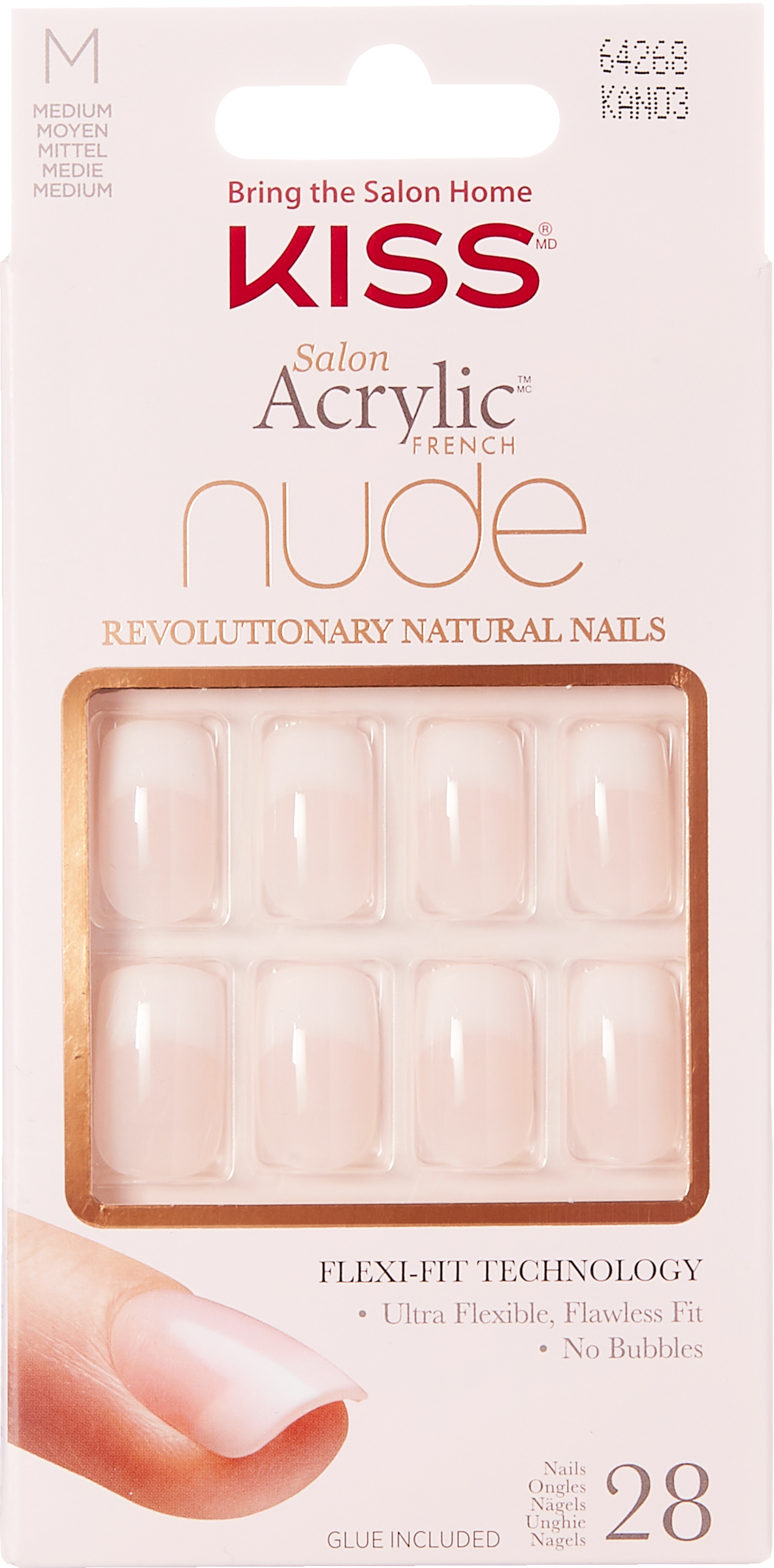 KISS Salon Acrylic Nude French Nails selvklæbende negle Cashmere