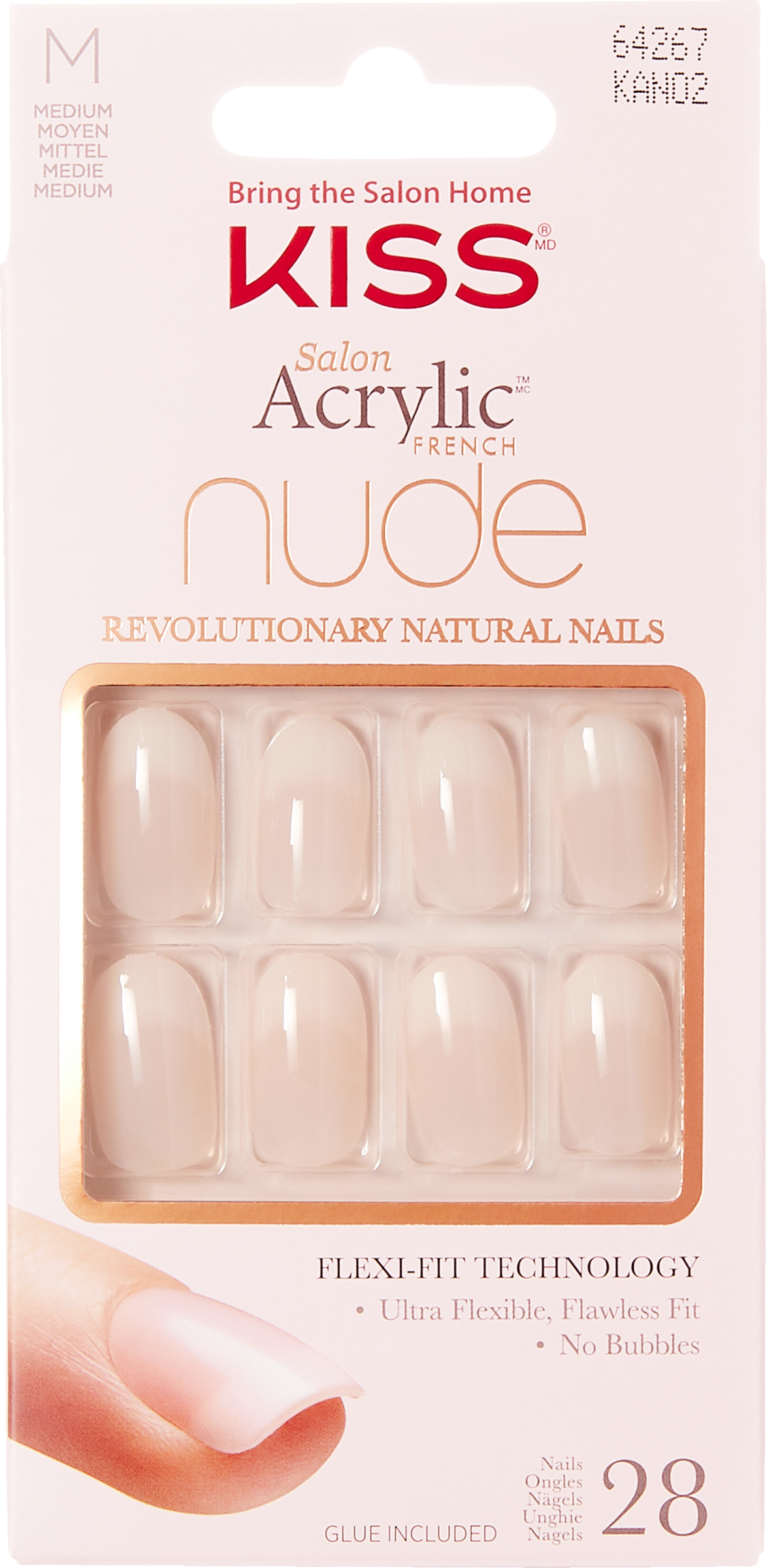 KISS Salon Acrylic Nude French Nails selvklæbende negle Graceful