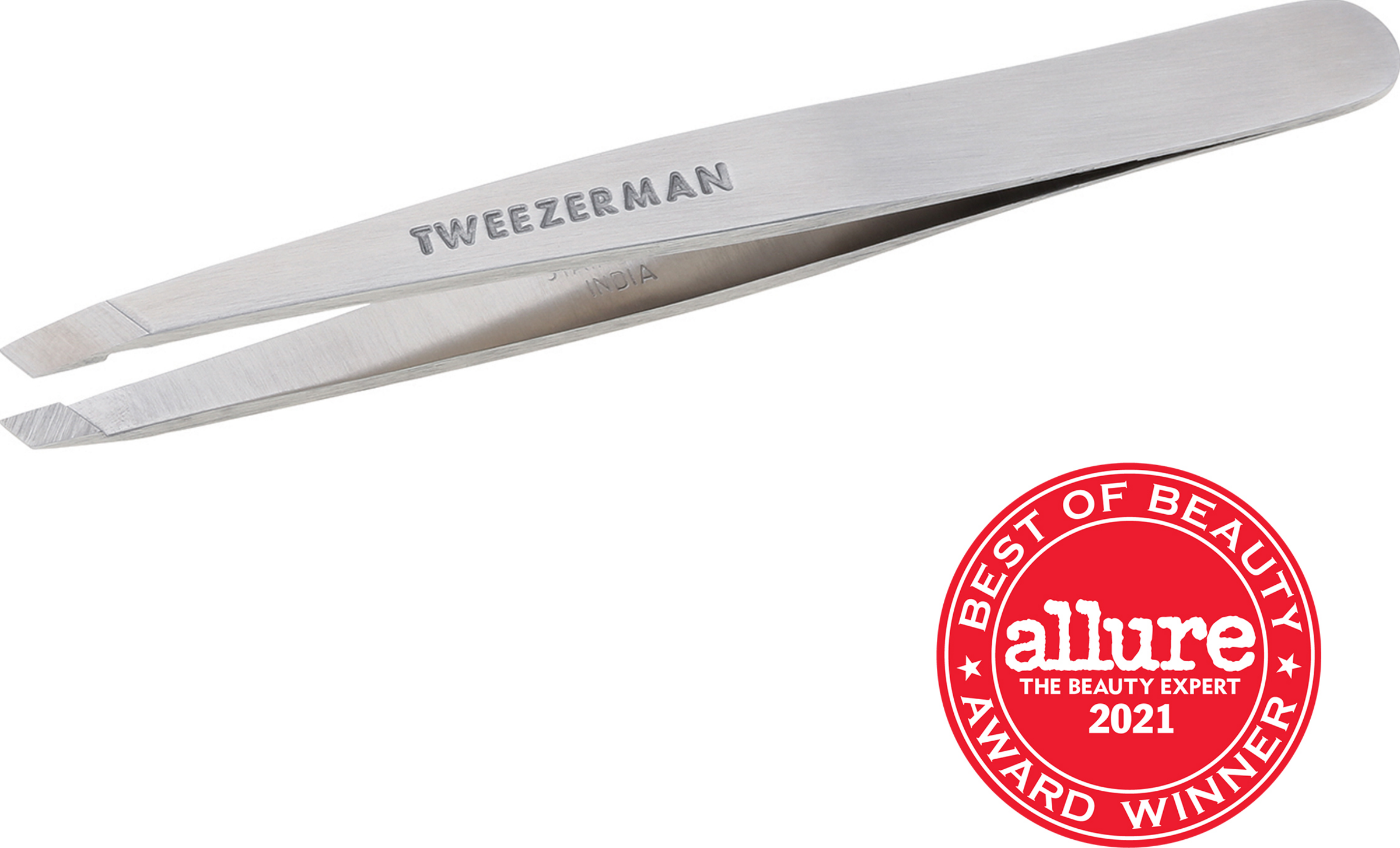 Tweezerman Slant Tweezer - skrå pincet, Silver