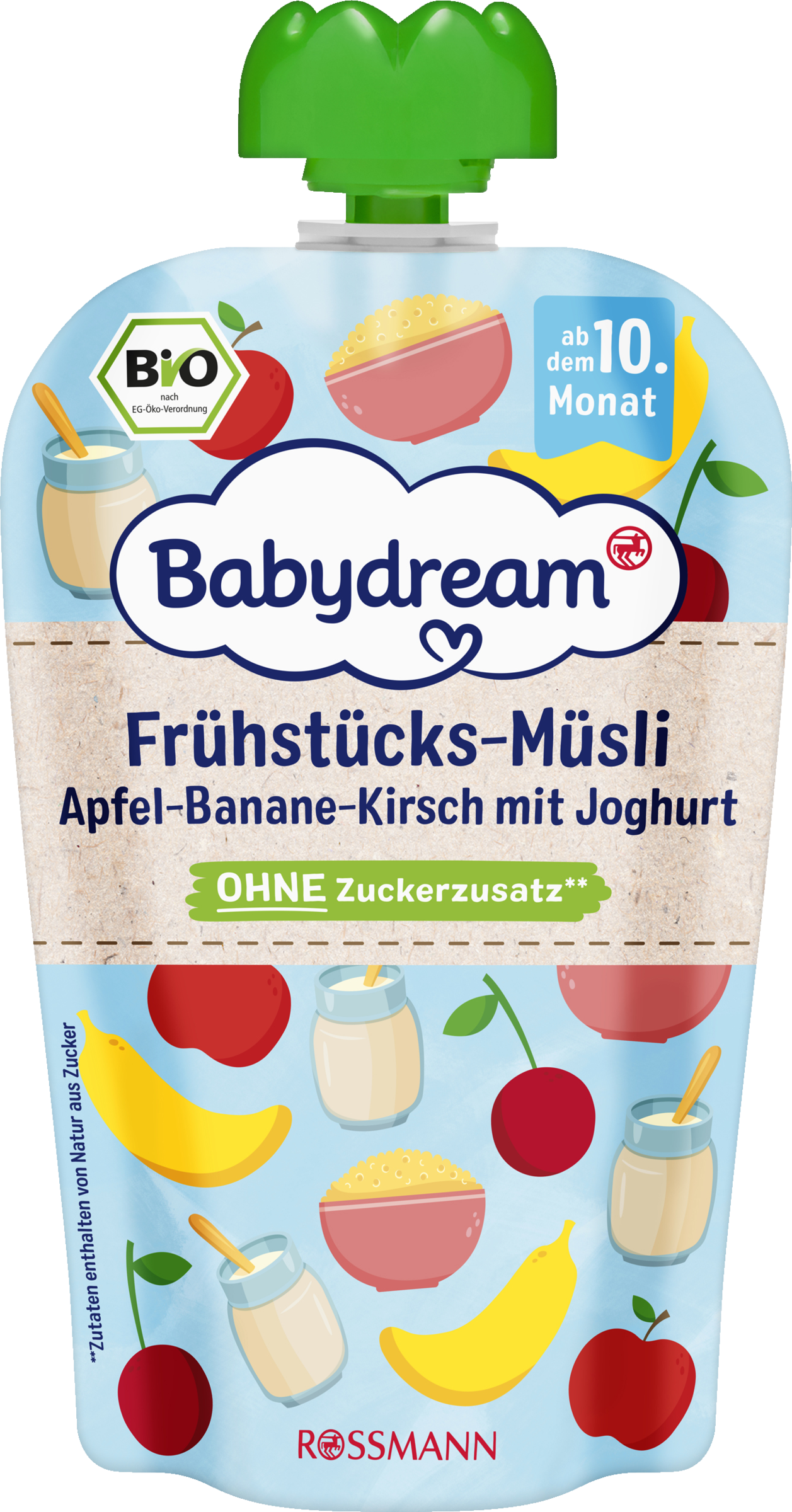 Babydream Økologisk morgenmadsmüsli æble-banan-kirsebær med yoghurt
