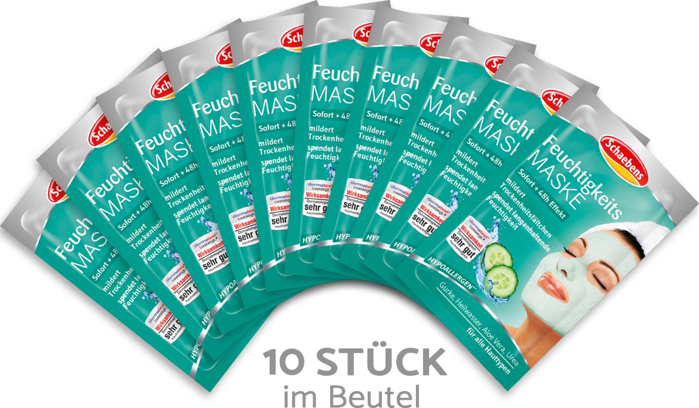 Schaebens Fugtighedsmaske pose med 10