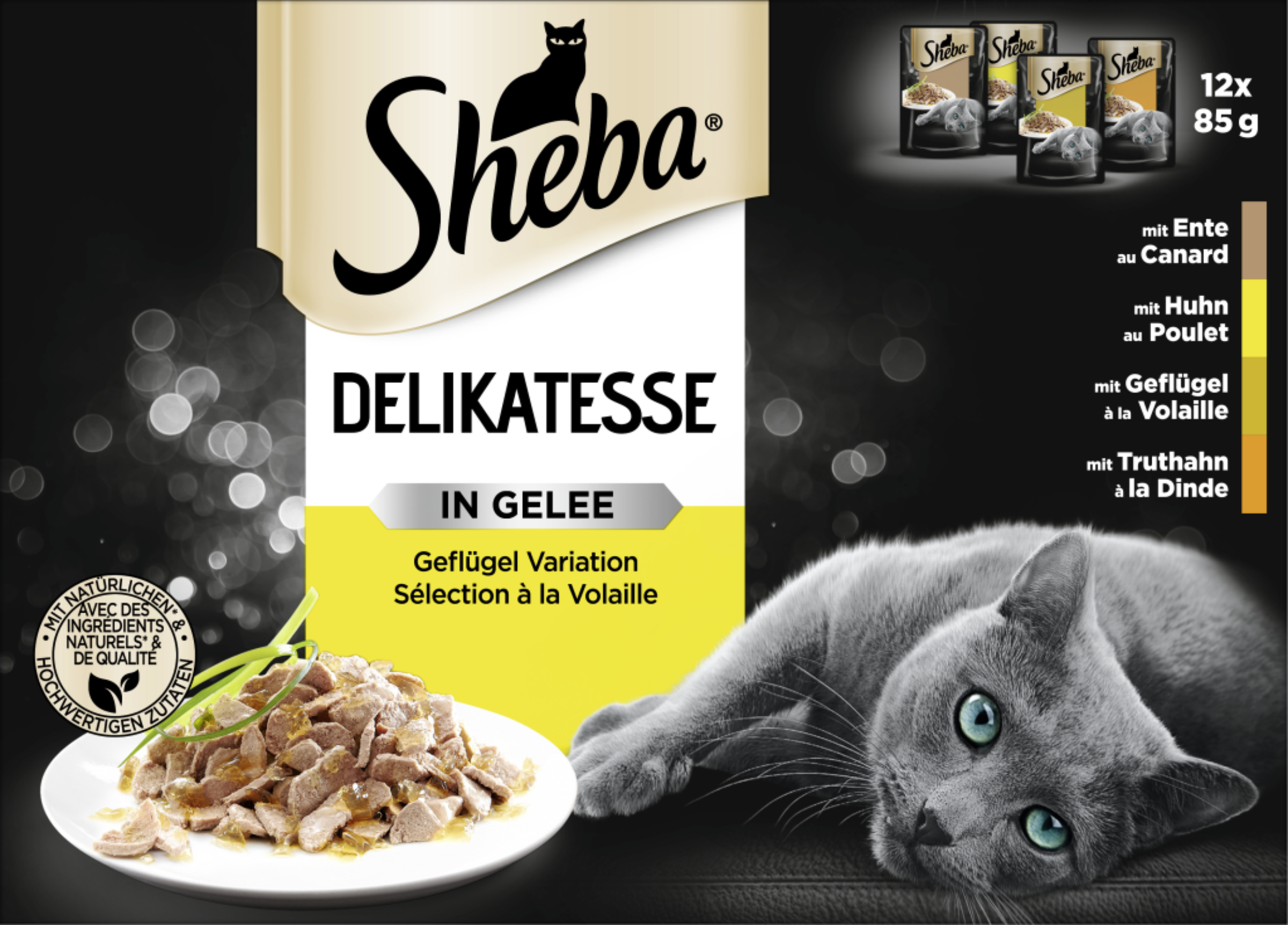 Sheba Delikatesse i gelé fjerkræ varianter multipak