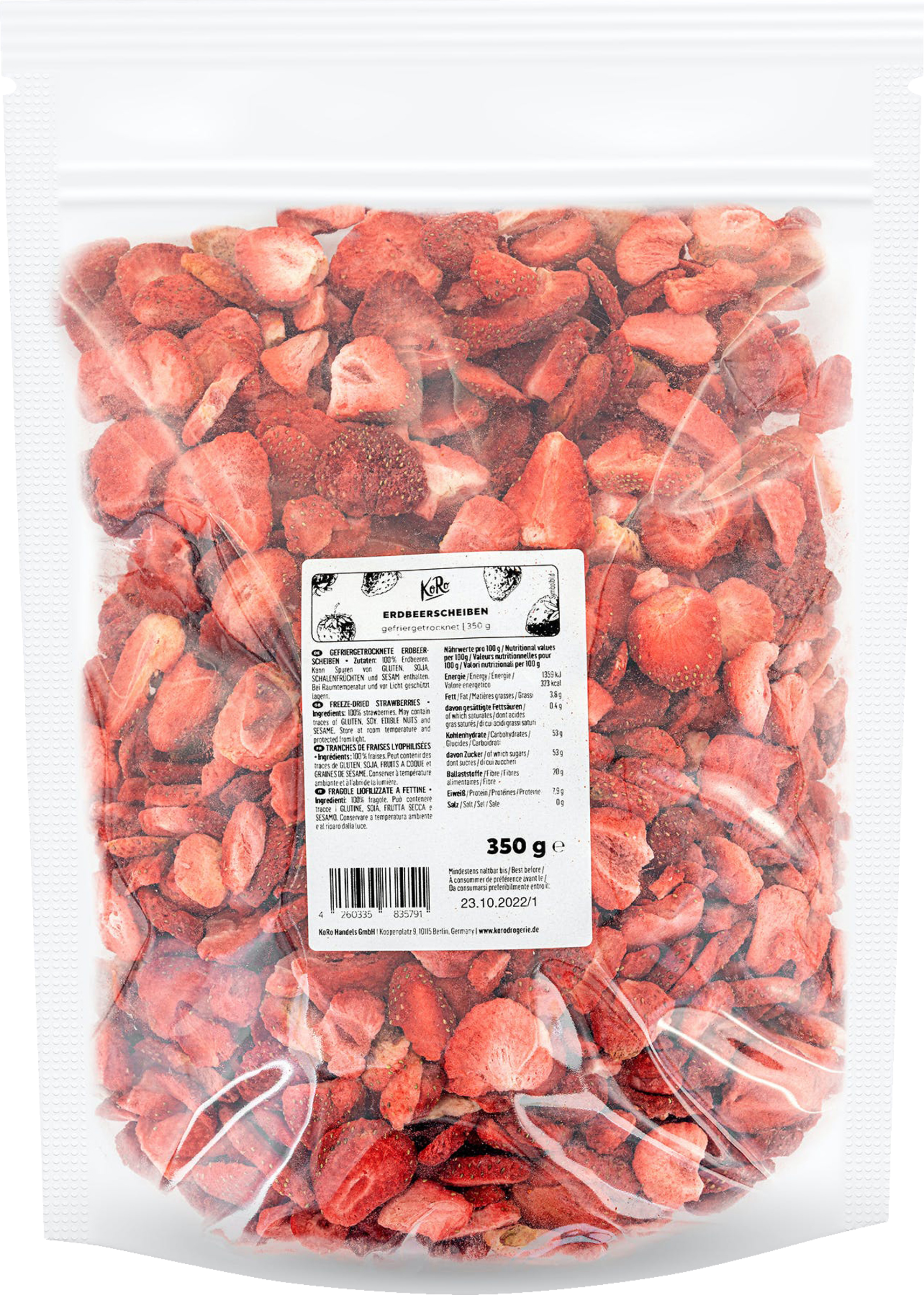 KoRo Jordbærskiver frysetørrede