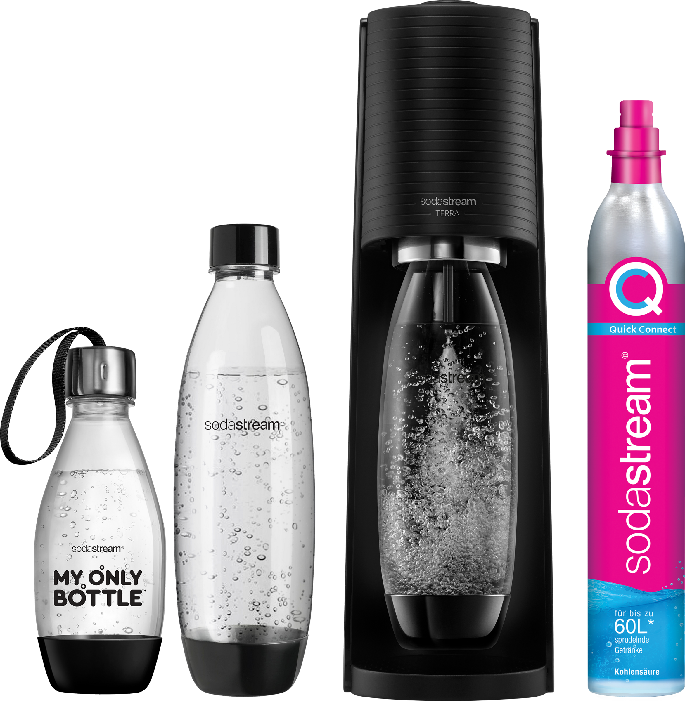 SodaStream Terra danskvandmaskine fordelspakke sort