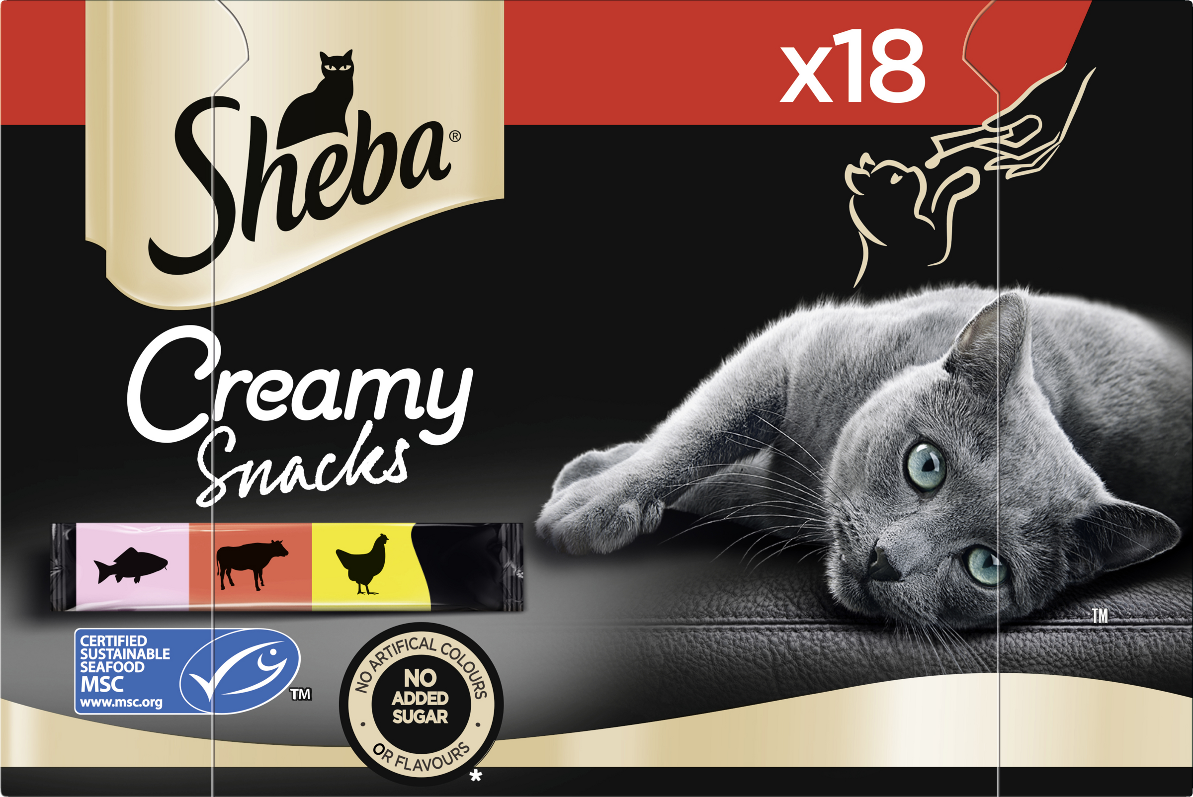 Sheba Creamy Snacks 3 varianter MSC Multipack