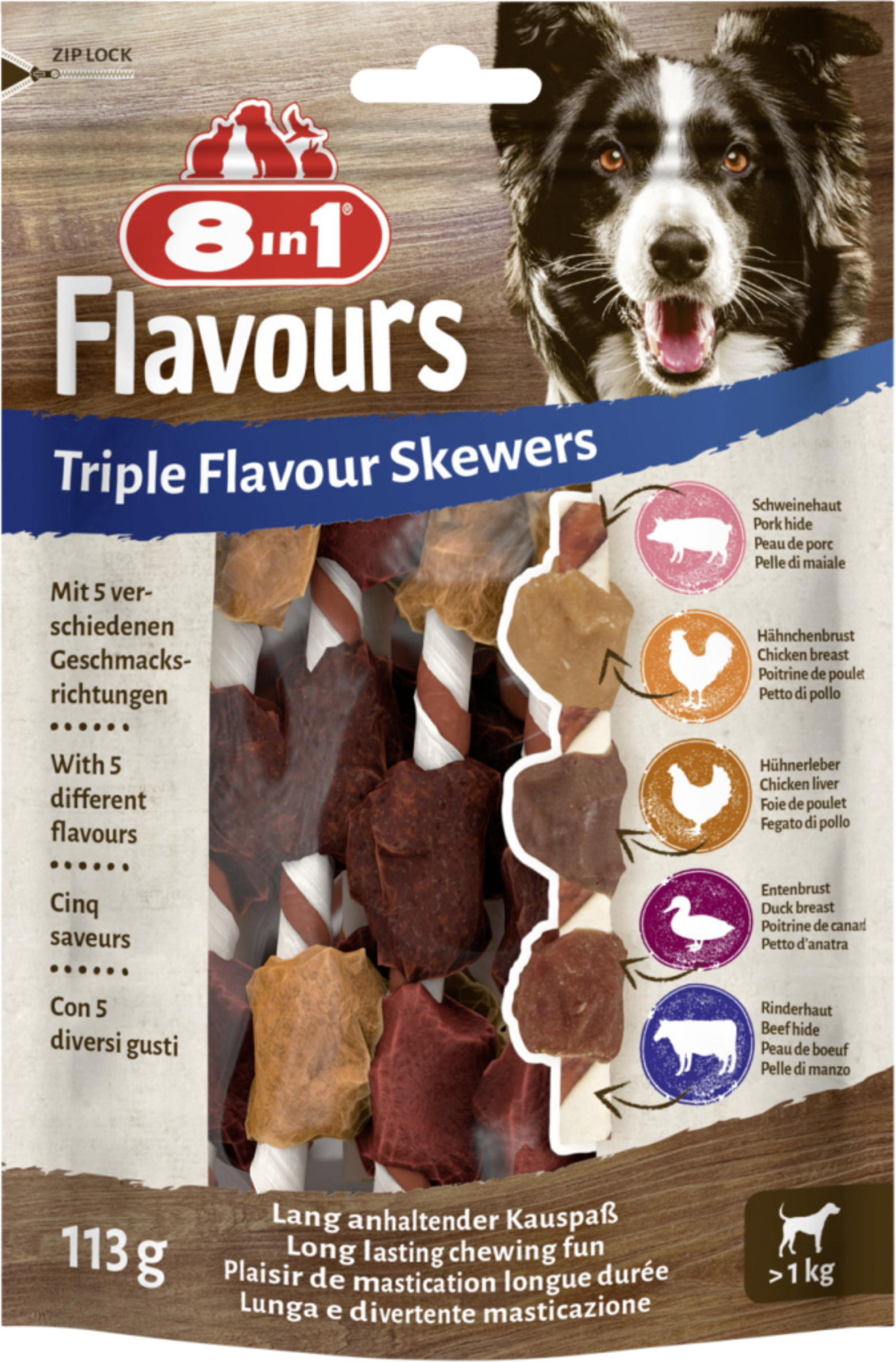 8in1 Triple Flavour lækre tyggestænger