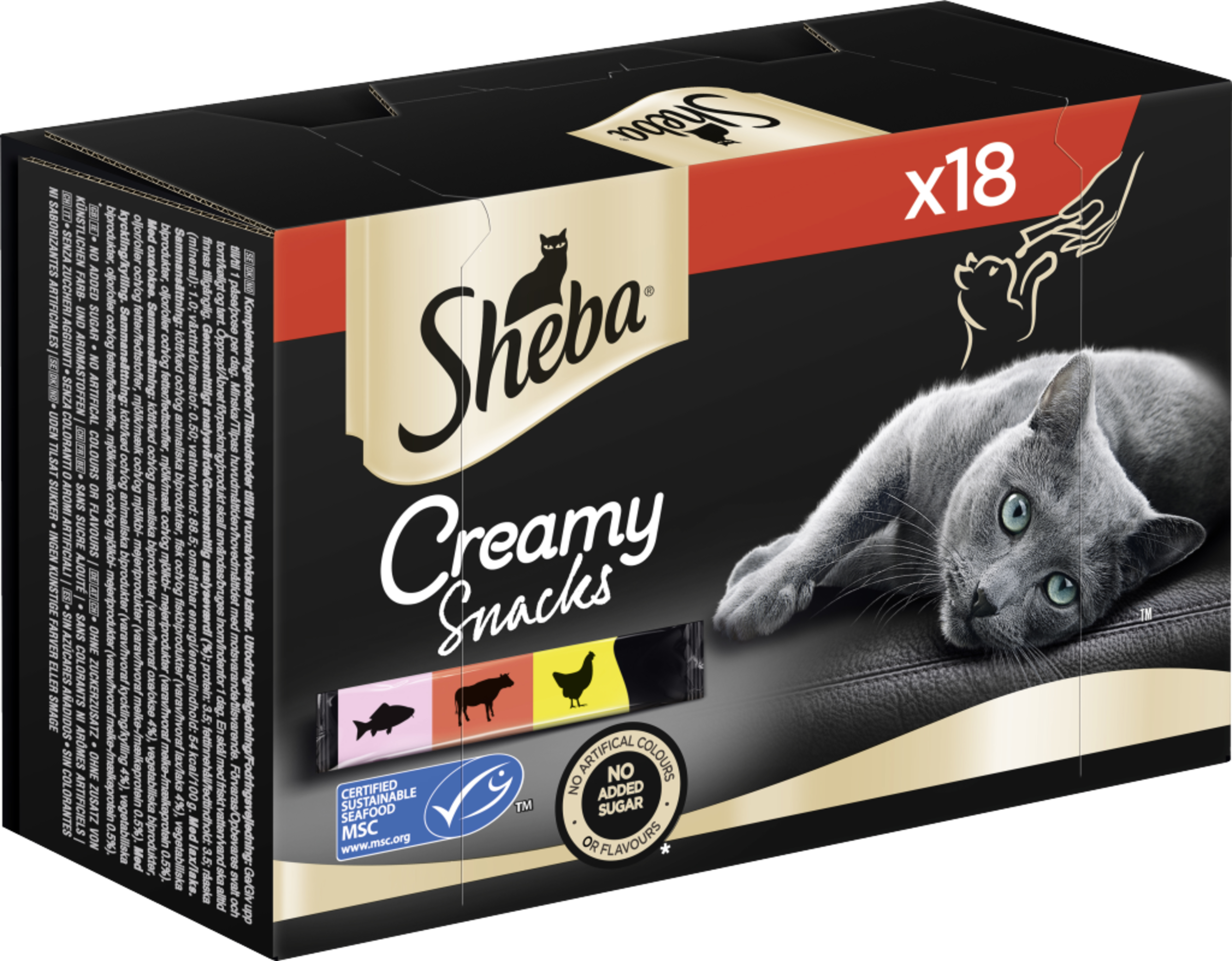 Sheba Creamy Snacks 3 varianter MSC Multipack